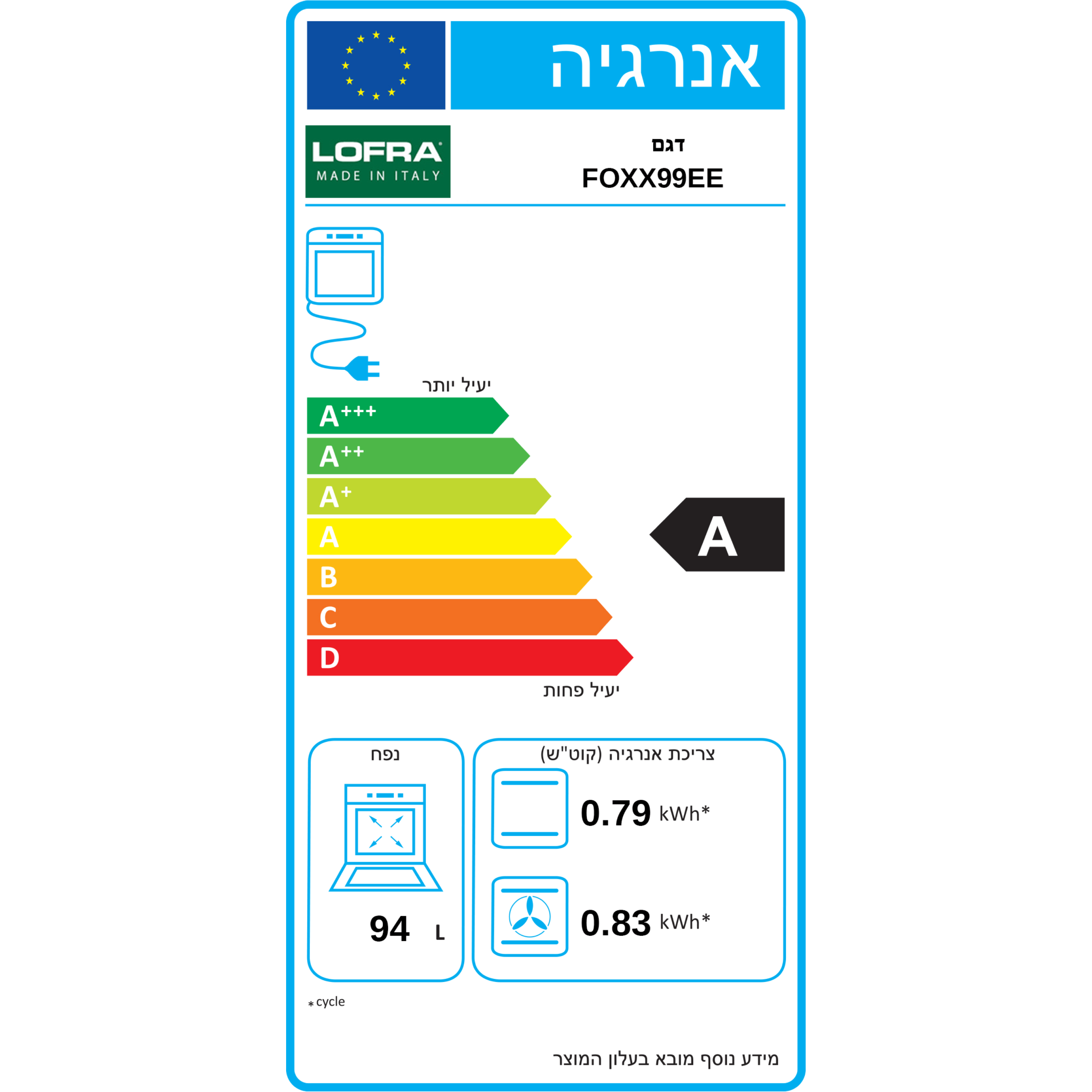 תנור אפייה בנוי 100 ליטר 90 ס