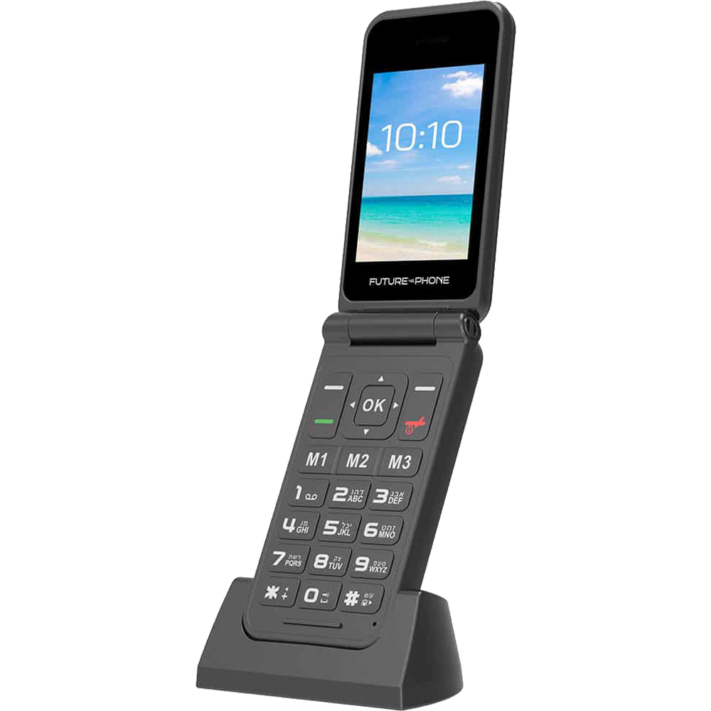 טלפון סלולרי מתקפל למבוגרים Future 4G Phone - צבע שחור שנה אחריות ע