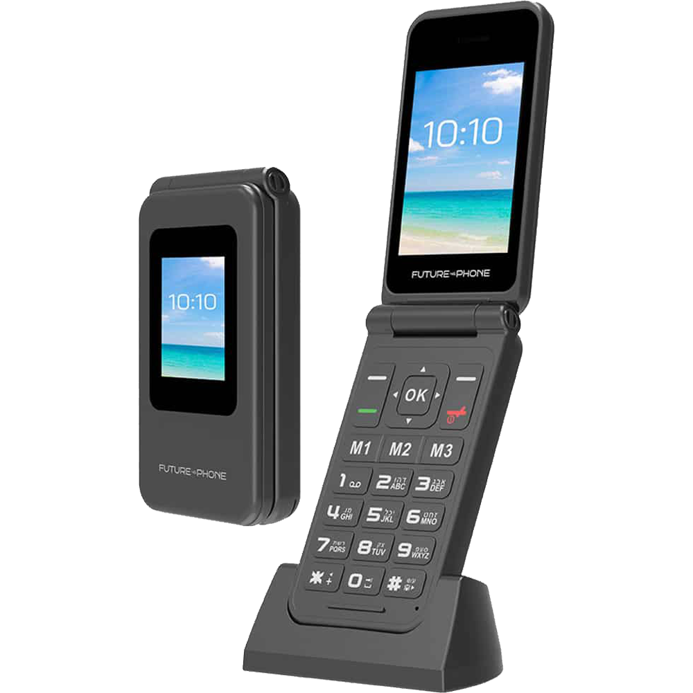 טלפון סלולרי מתקפל למבוגרים Future 4G Phone - צבע שחור שנה אחריות ע