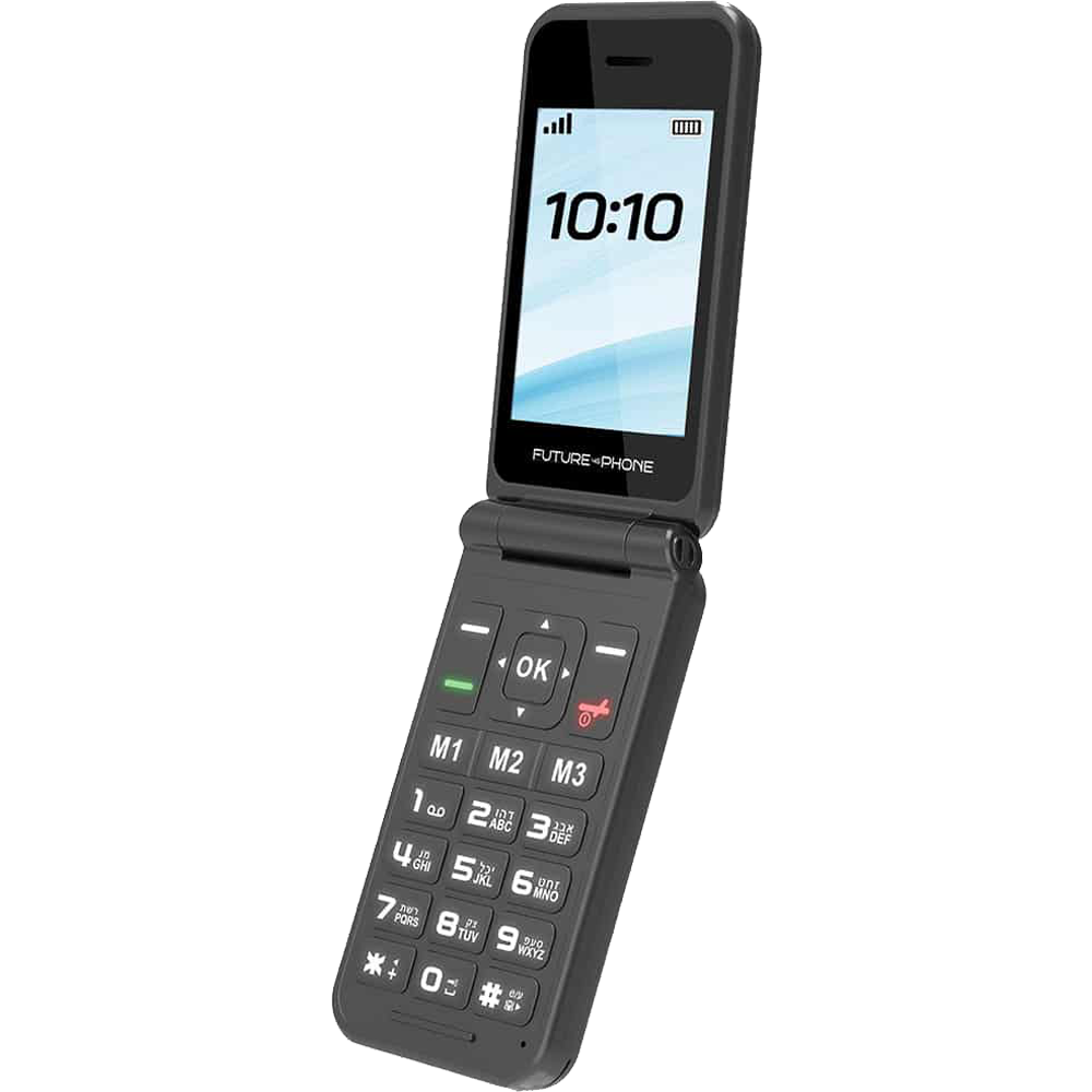 טלפון סלולרי מתקפל למבוגרים Future 4G Phone - צבע שחור שנה אחריות ע