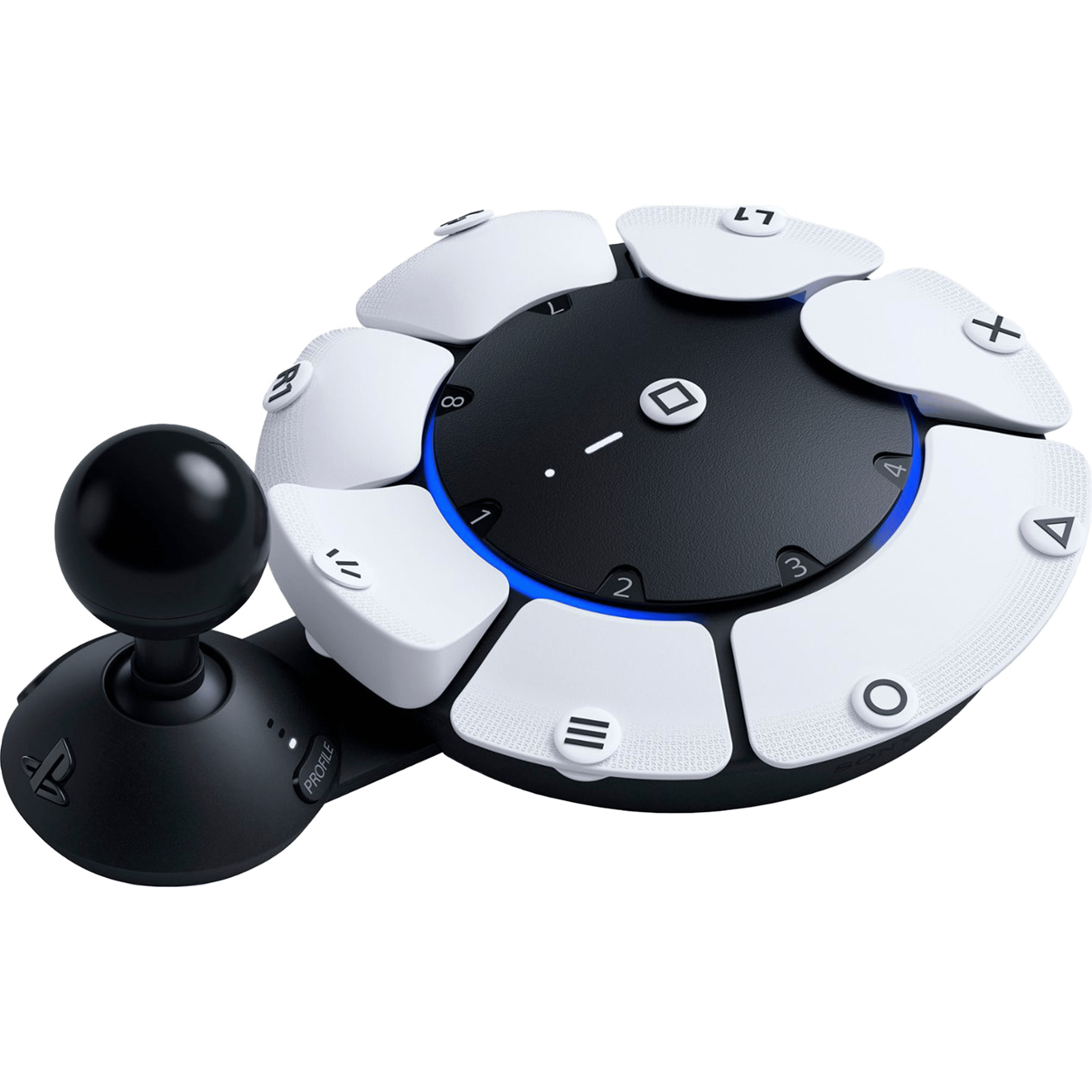בקר משחק אלחוטי נגיש Sony Access ל-PS5 - צבע שחור ולבן שנה אחריות ע