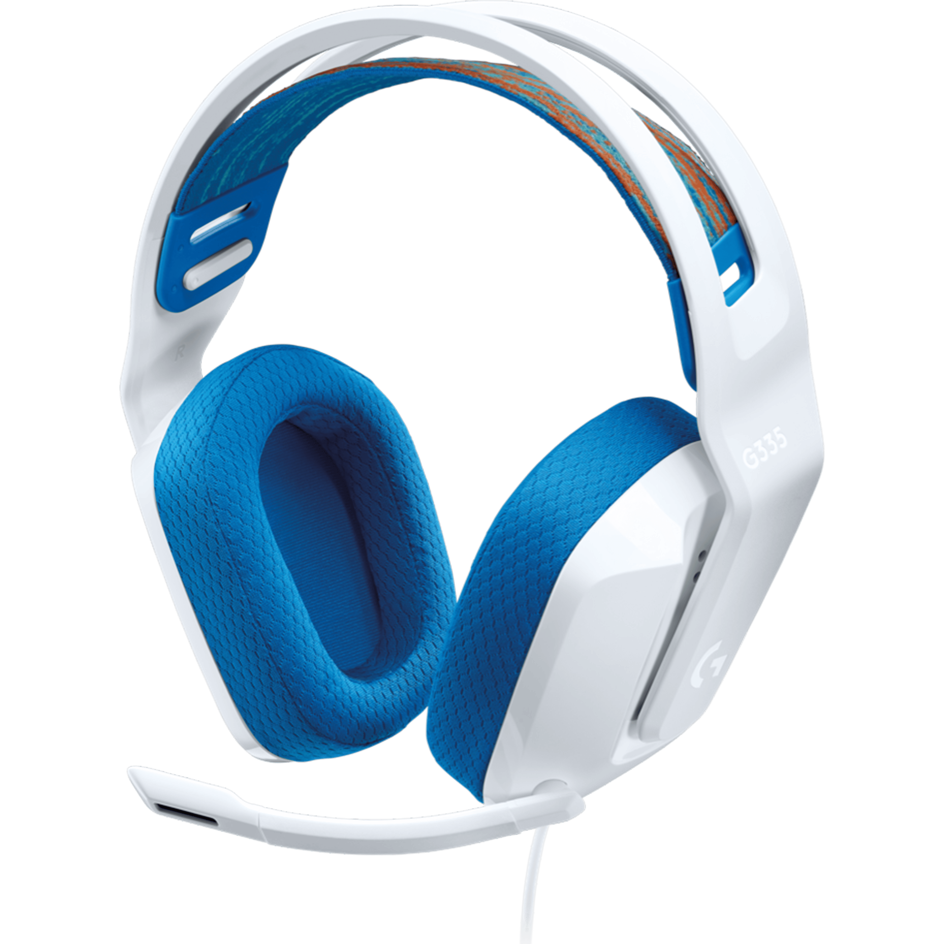 אוזניות גיימינג חוטיות Logitech G335 - צבע לבן שנתיים אחריות ע