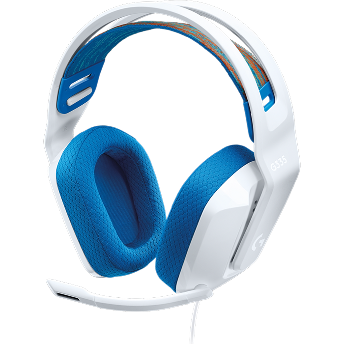אוזניות גיימינג חוטיות Logitech G335 - צבע לבן שנתיים אחריות עי היבואן הרשמי