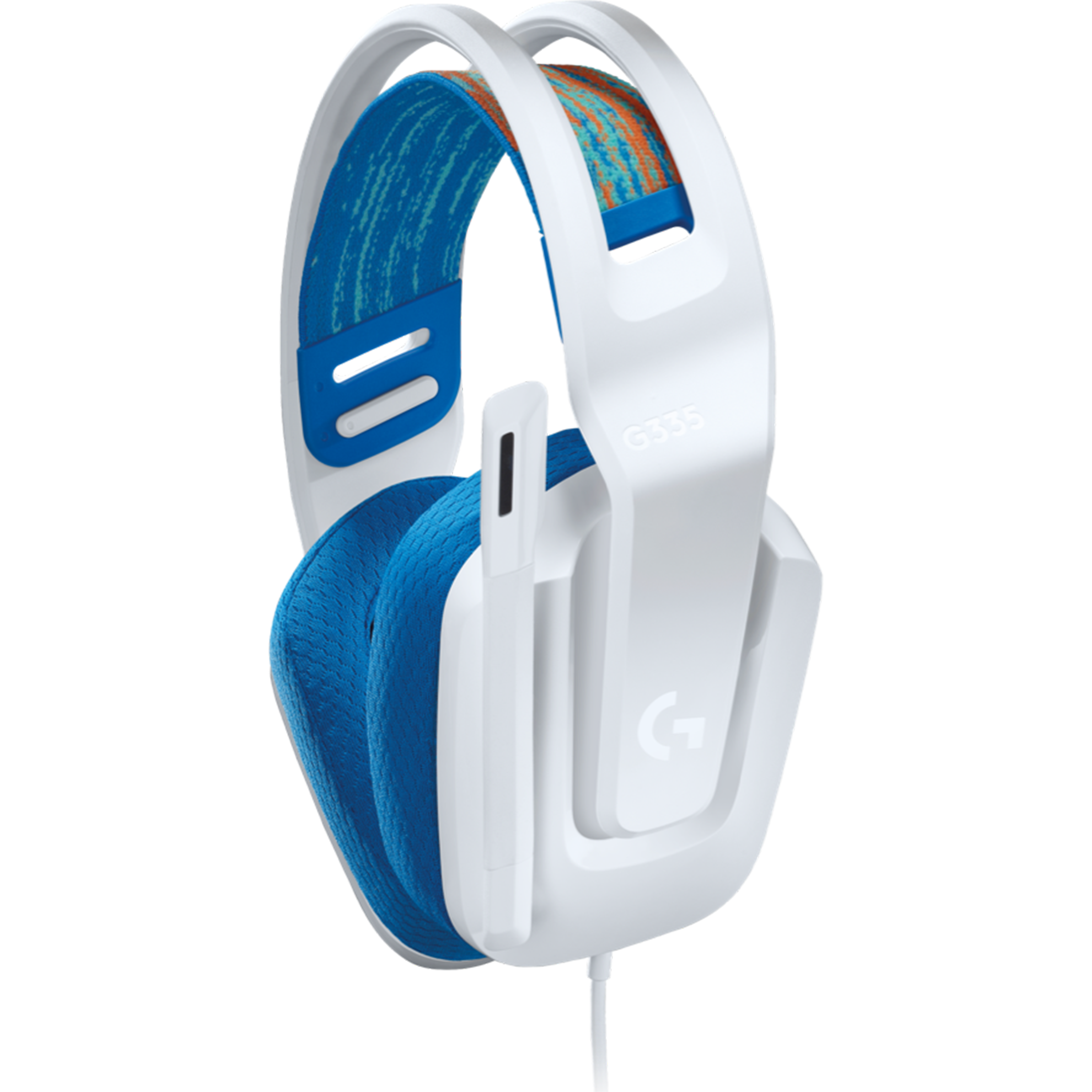 אוזניות גיימינג חוטיות Logitech G335 - צבע לבן שנתיים אחריות ע