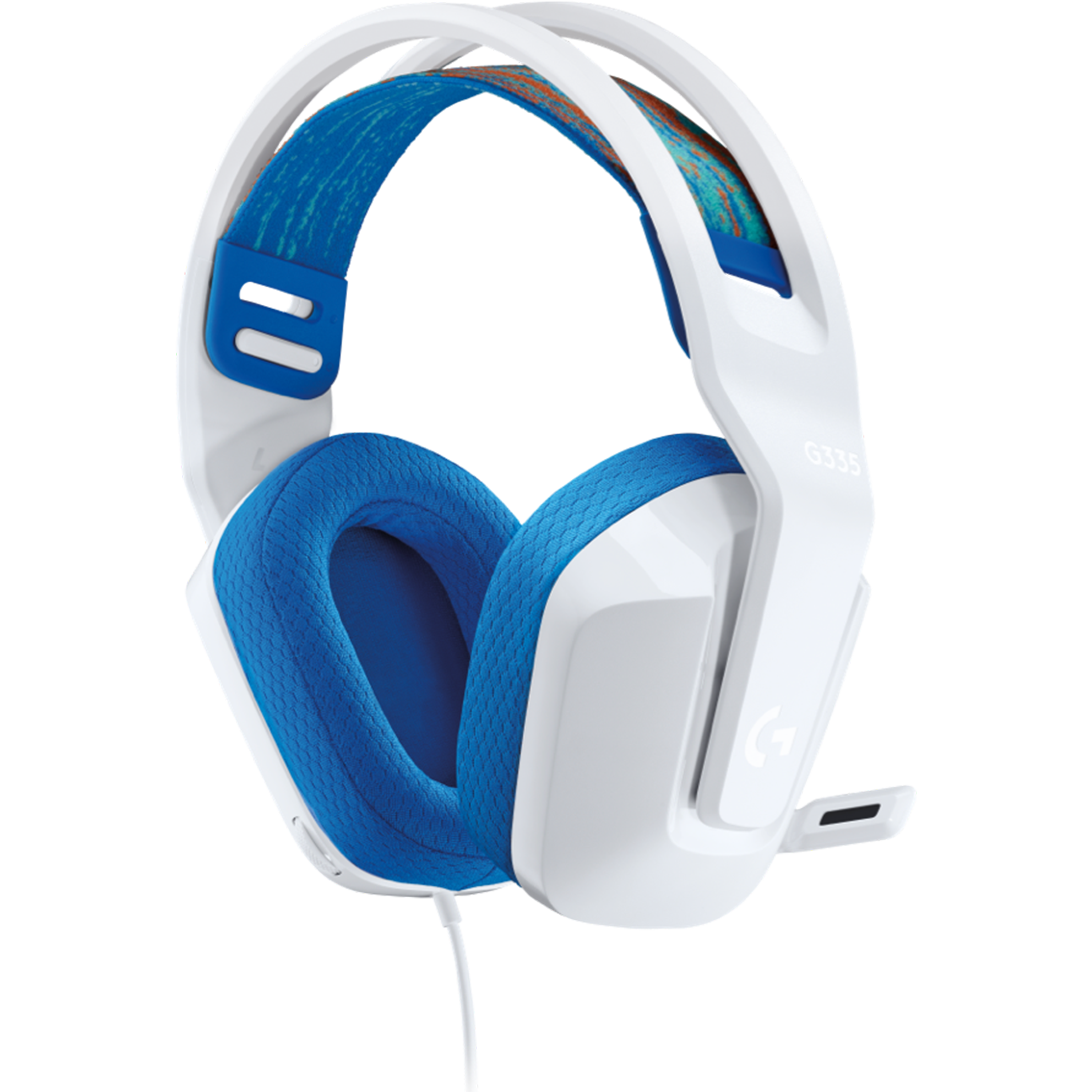 אוזניות גיימינג חוטיות Logitech G335 - צבע לבן שנתיים אחריות ע