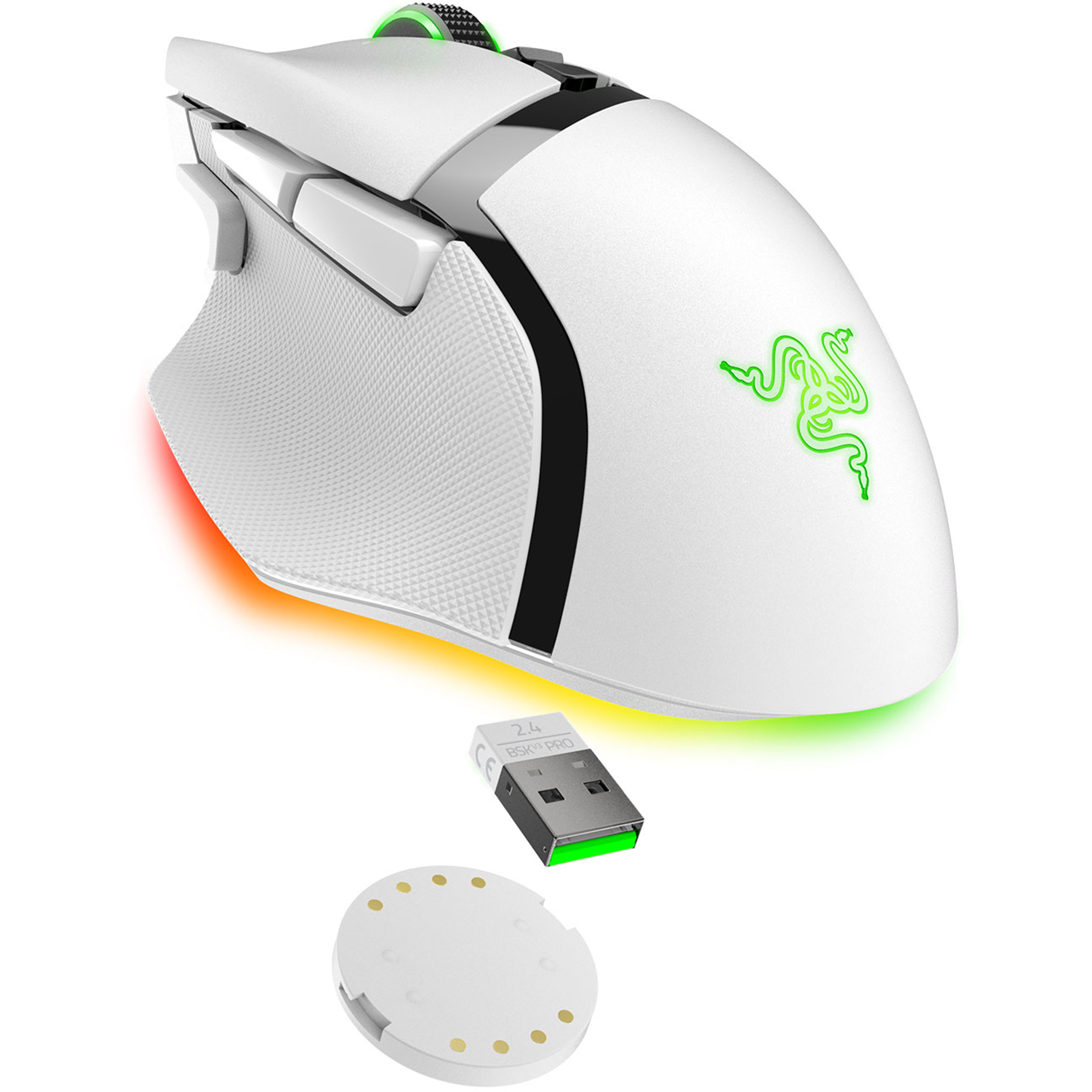 עכבר גיימינג אלחוטי Razer Basilisk V3 Pro - צבע לבן שנתיים אחריות ע