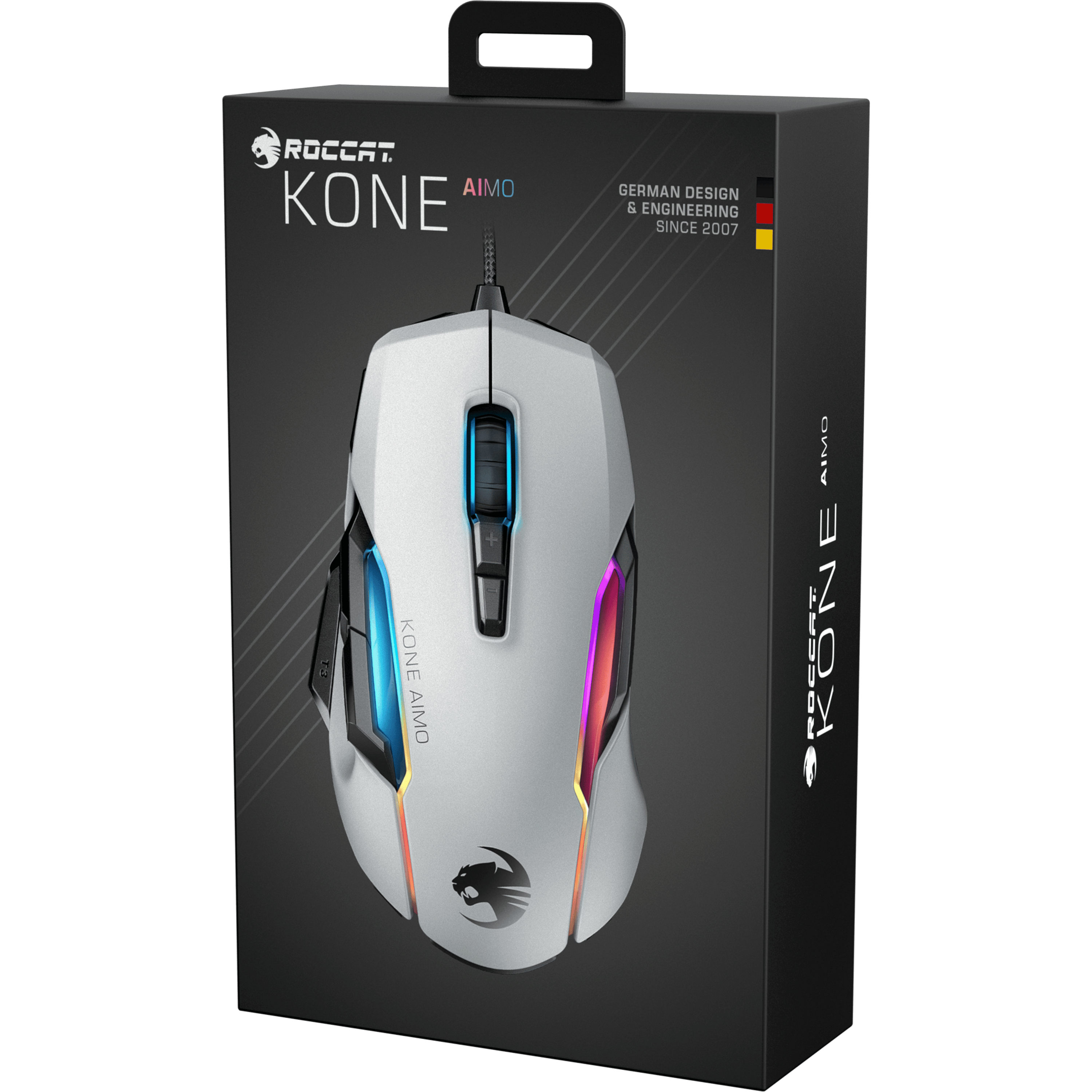 עכבר גיימינג חוטי Roccat Kone AIMO Remastered - צבע לבן שנה אחריות ע