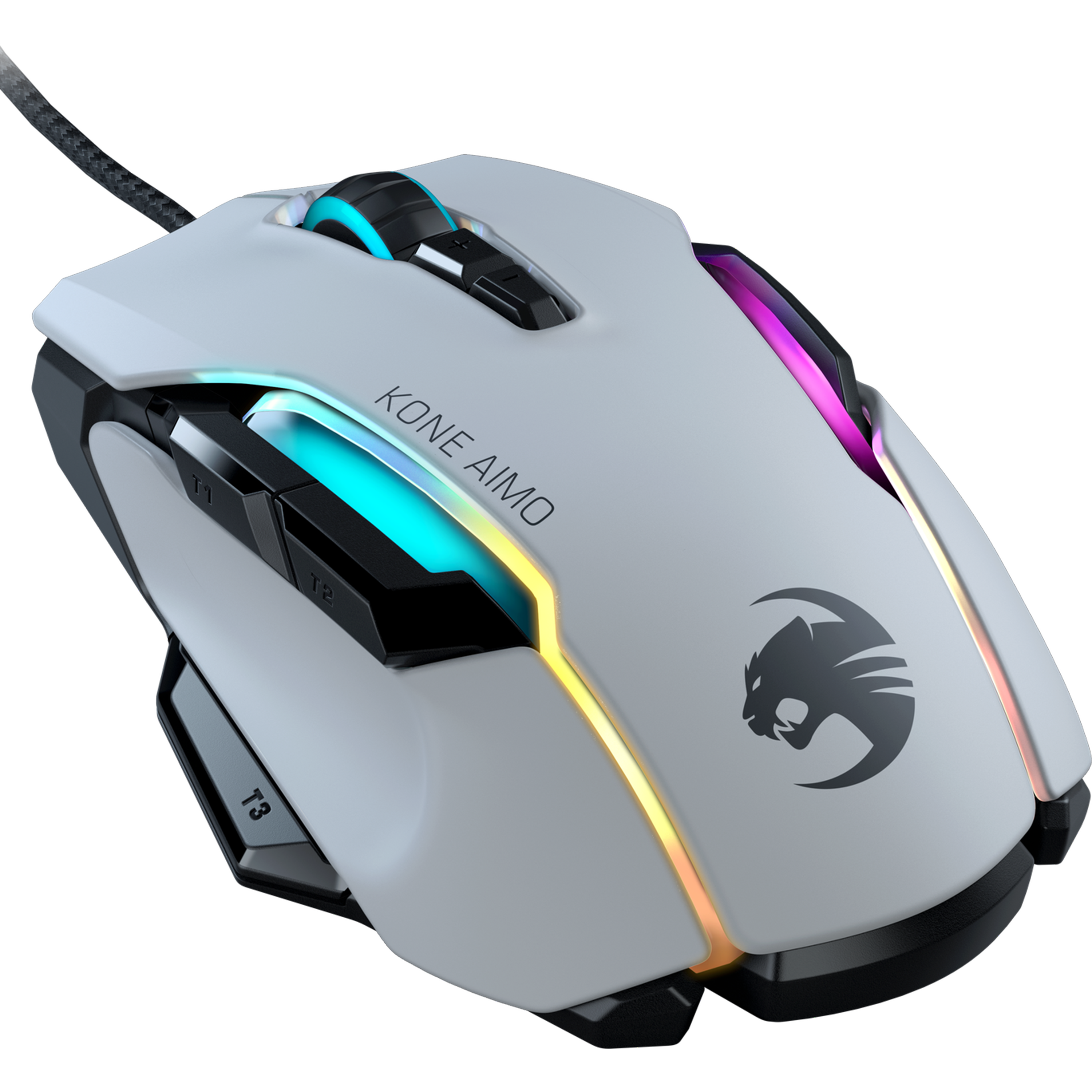 עכבר גיימינג חוטי Roccat Kone AIMO Remastered - צבע לבן שנה אחריות ע