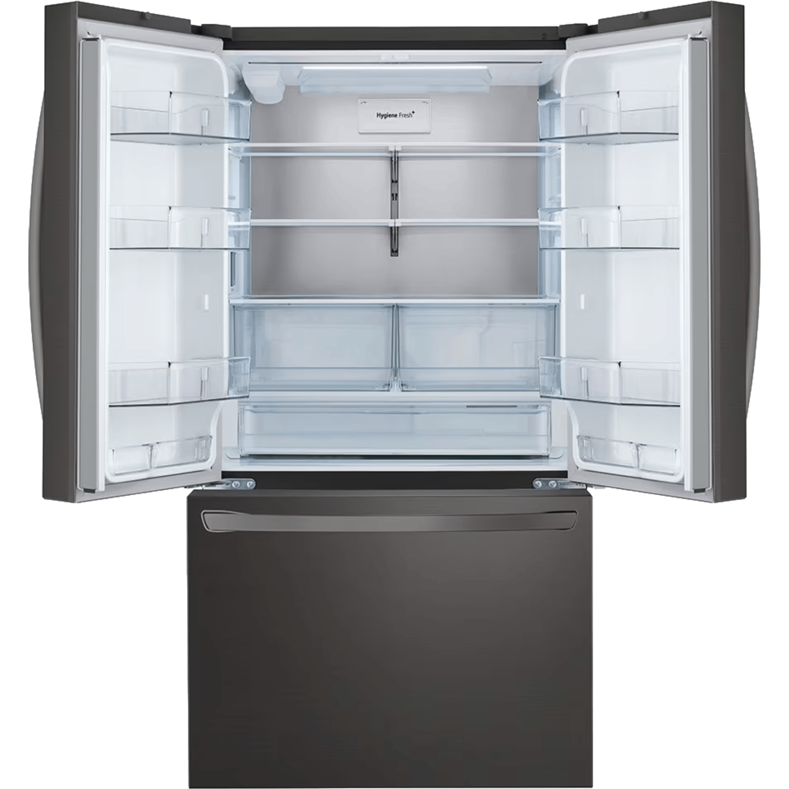 מקרר 3 דלתות מקפיא תחתון 750 ליטר LG GR-B278SE עם התקן שבת מובנה - גימור נירוסטה מושחרת אחריות ע