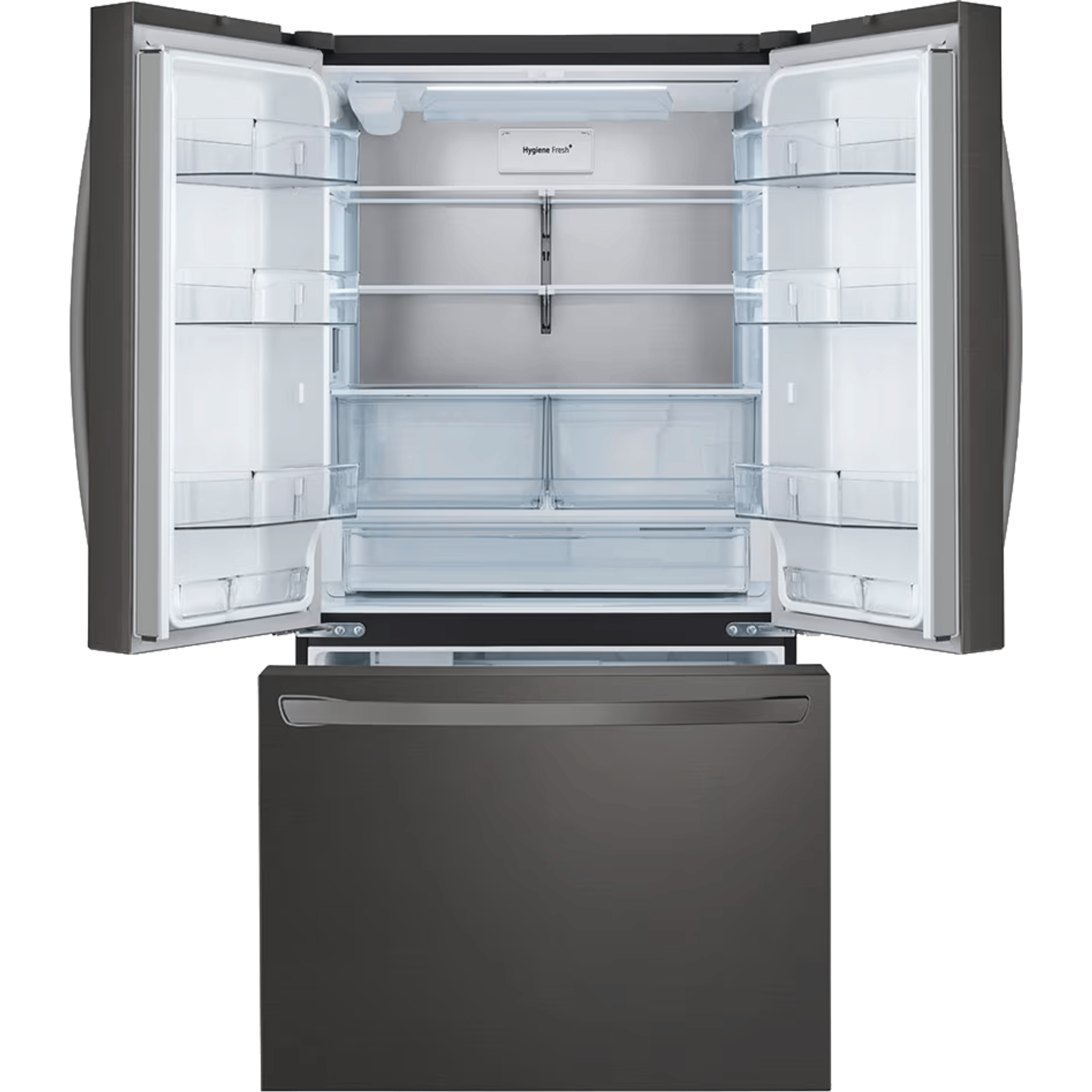 מקרר 3 דלתות מקפיא תחתון 750 ליטר LG GR-B278SE עם התקן שבת מובנה - גימור נירוסטה מושחרת אחריות ע
