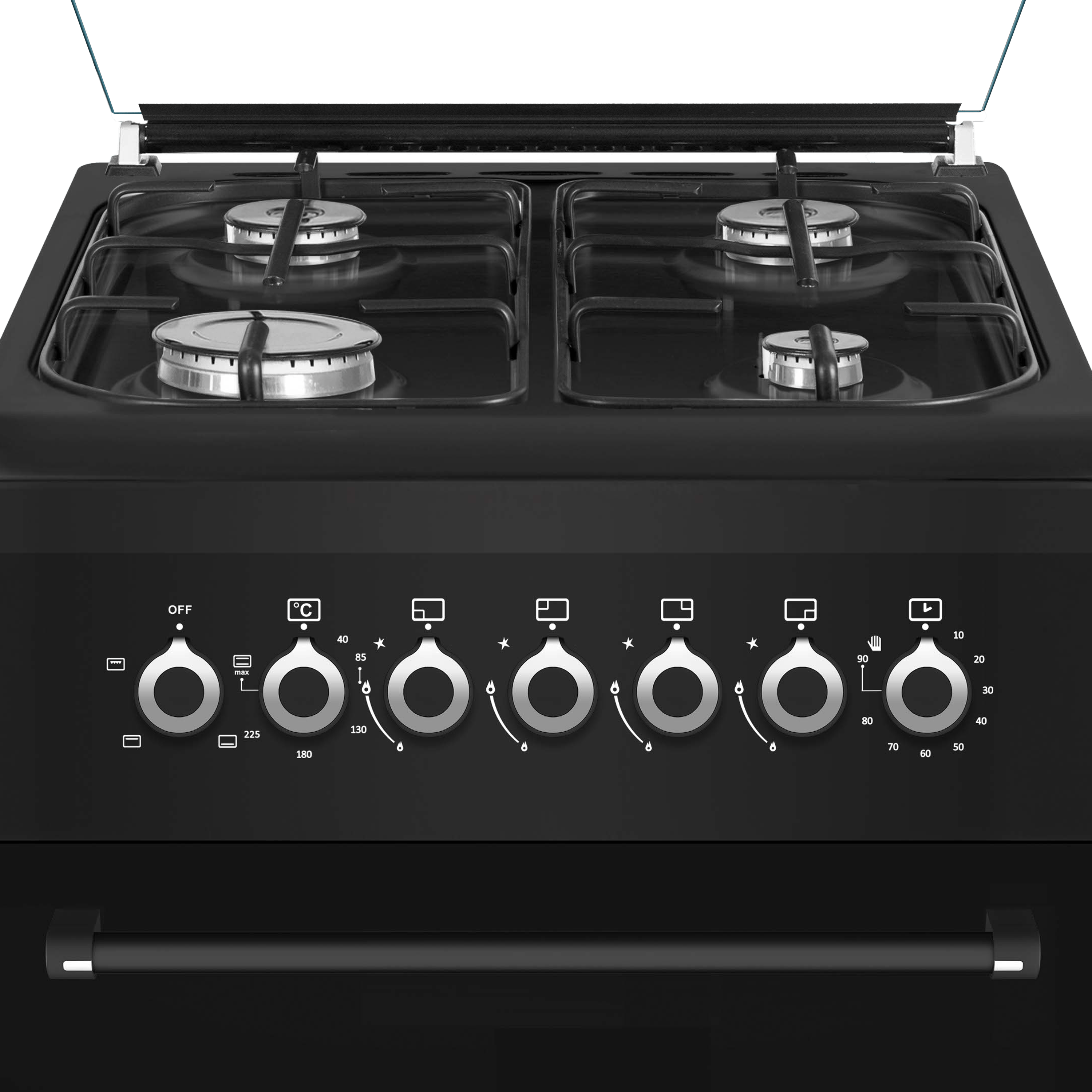 תנור משולב כיריים גז צר Sol GSB56SF - גימור שחור אחריות ע