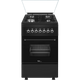 תנור משולב כיריים גז צר Sol GSB56SF - גימור שחור אחריות ע"י היבואן הרשמי