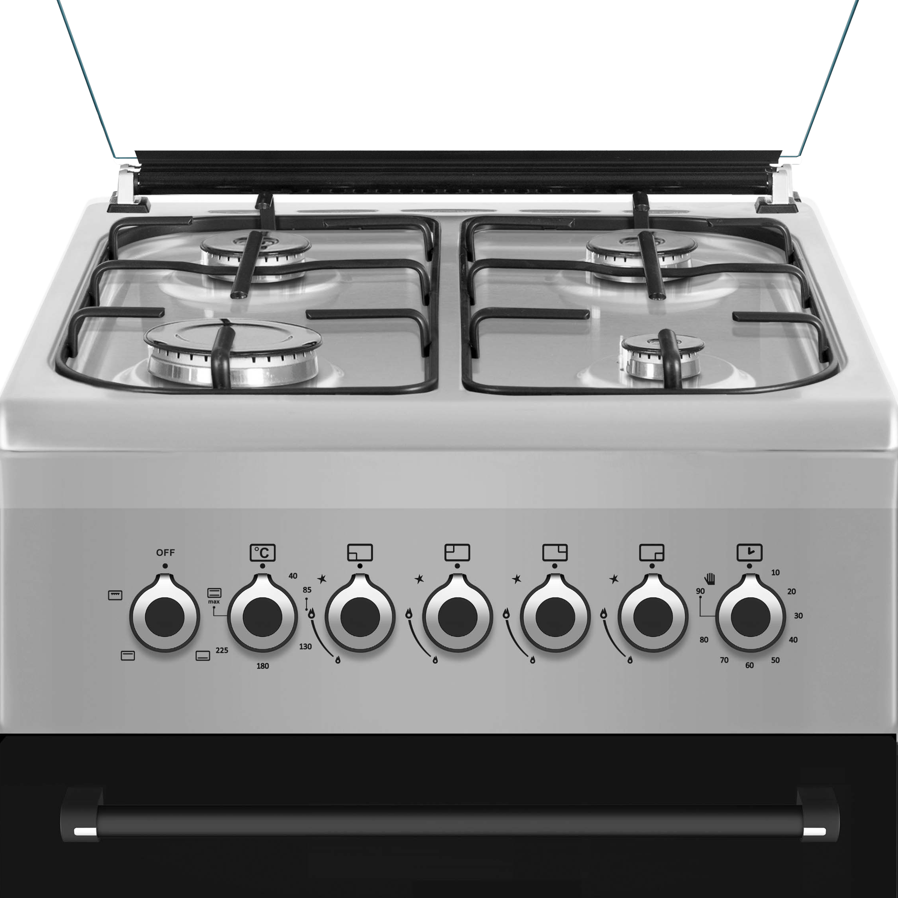 תנור משולב כיריים גז צר Sol GSX56SF - גימור נירוסטה אחריות ע