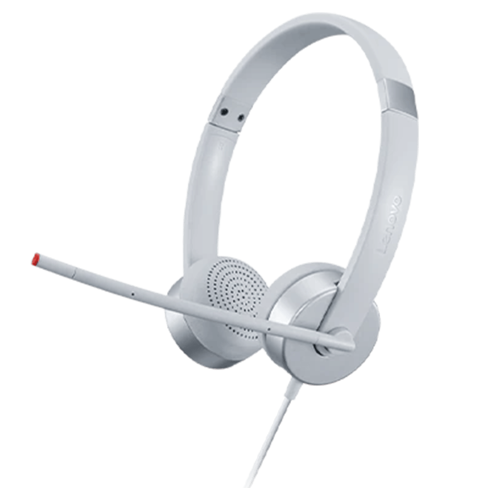 אוזניות Lenovo 100 Stereo Analogue Headset- צבע לבן שנה אחריות ע