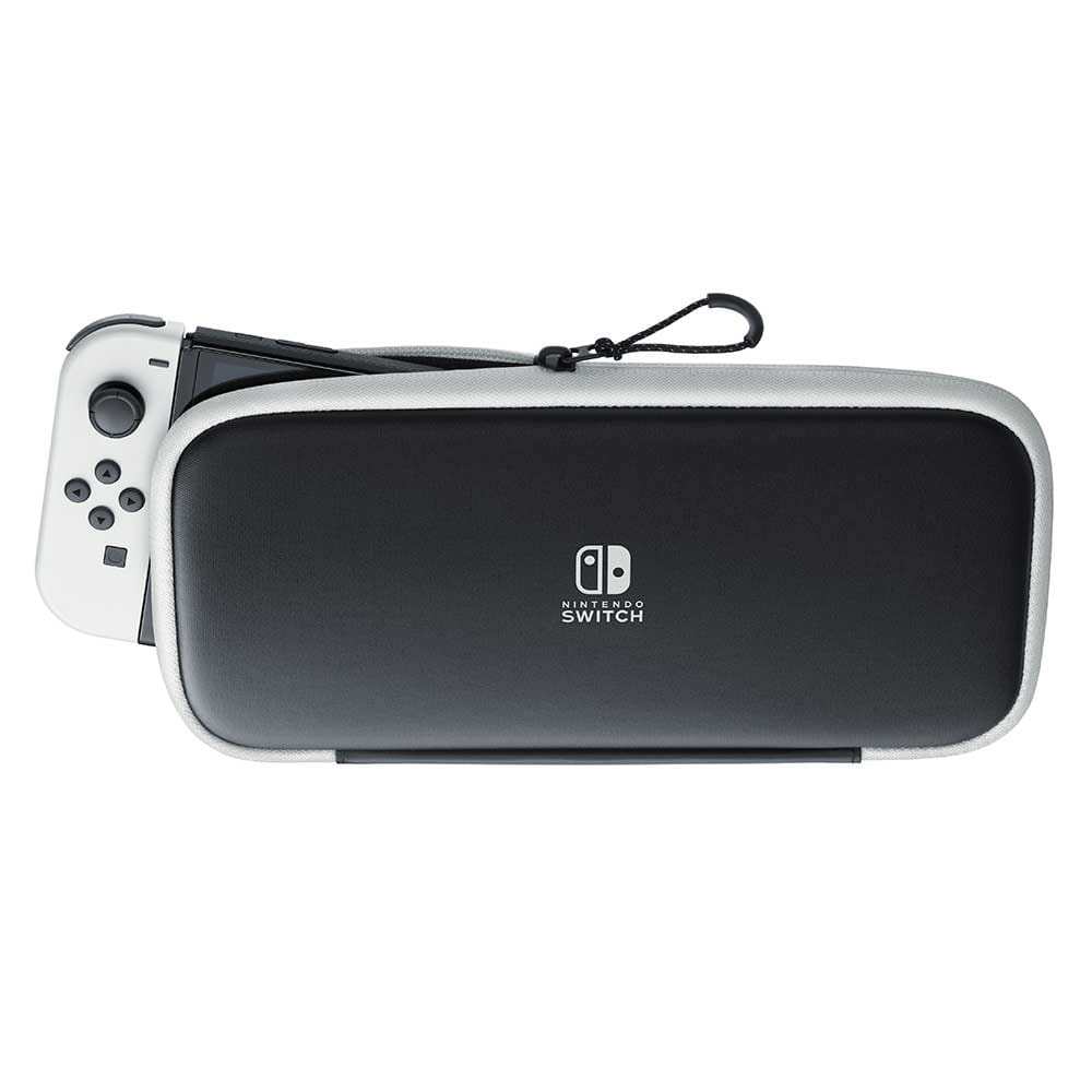  נרתיק נשיאה ומגן מסך לקונסולה Nintendo Switch OLED - צבע שחור עם לבן 