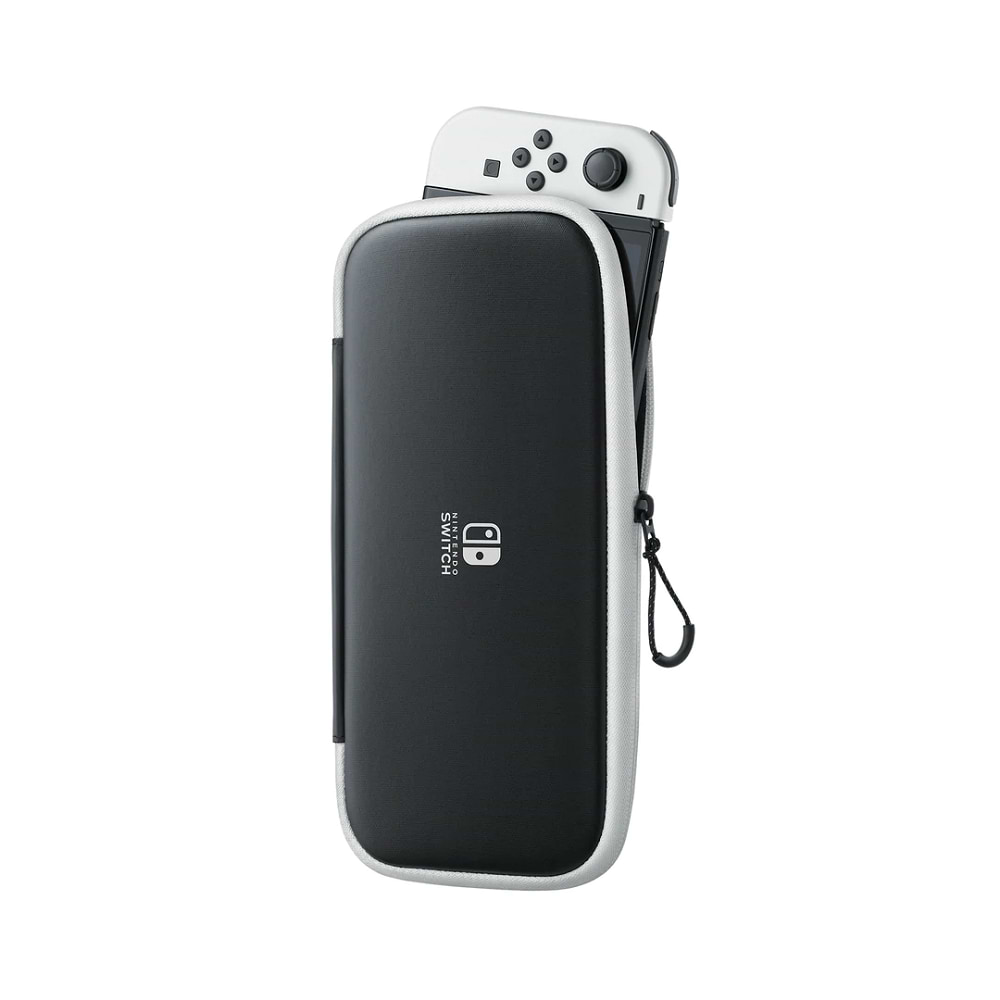  נרתיק נשיאה ומגן מסך לקונסולה Nintendo Switch OLED - צבע שחור עם לבן 