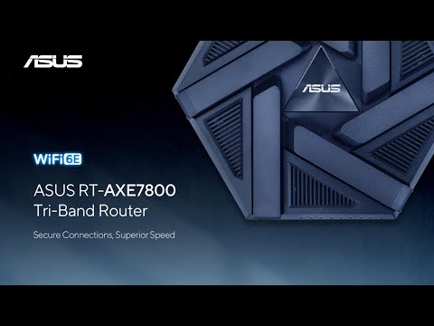 ראוטר אלחוטי Asus RT-AXE7800 WiFi 6E - צבע שחור שלוש שנות אחריות ע