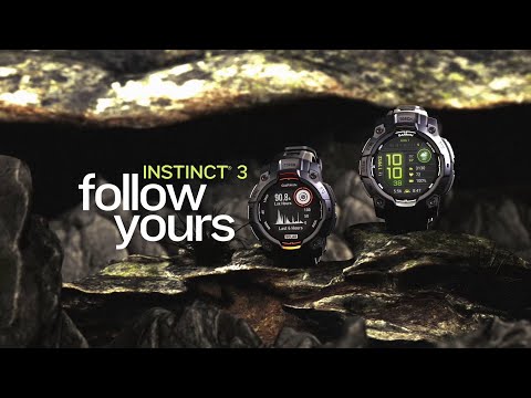שעון ספורט חכם Garmin Instinct 3 Solar 50mm - צבע שחור שנתיים אחריות ע