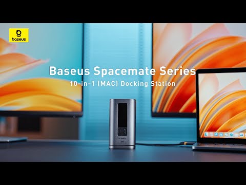 תחנת עגינה Baseus Spacemate 10-in-1 - צבע שחור שנה אחריות ע