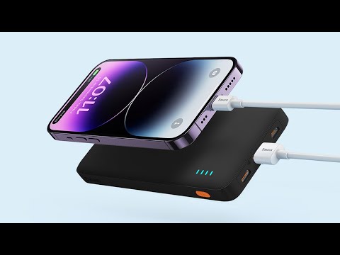 סוללת גיבוי Baseus Airpow Fast Charge 20000mAh 20W - צבע סגול שנה אחריות ע