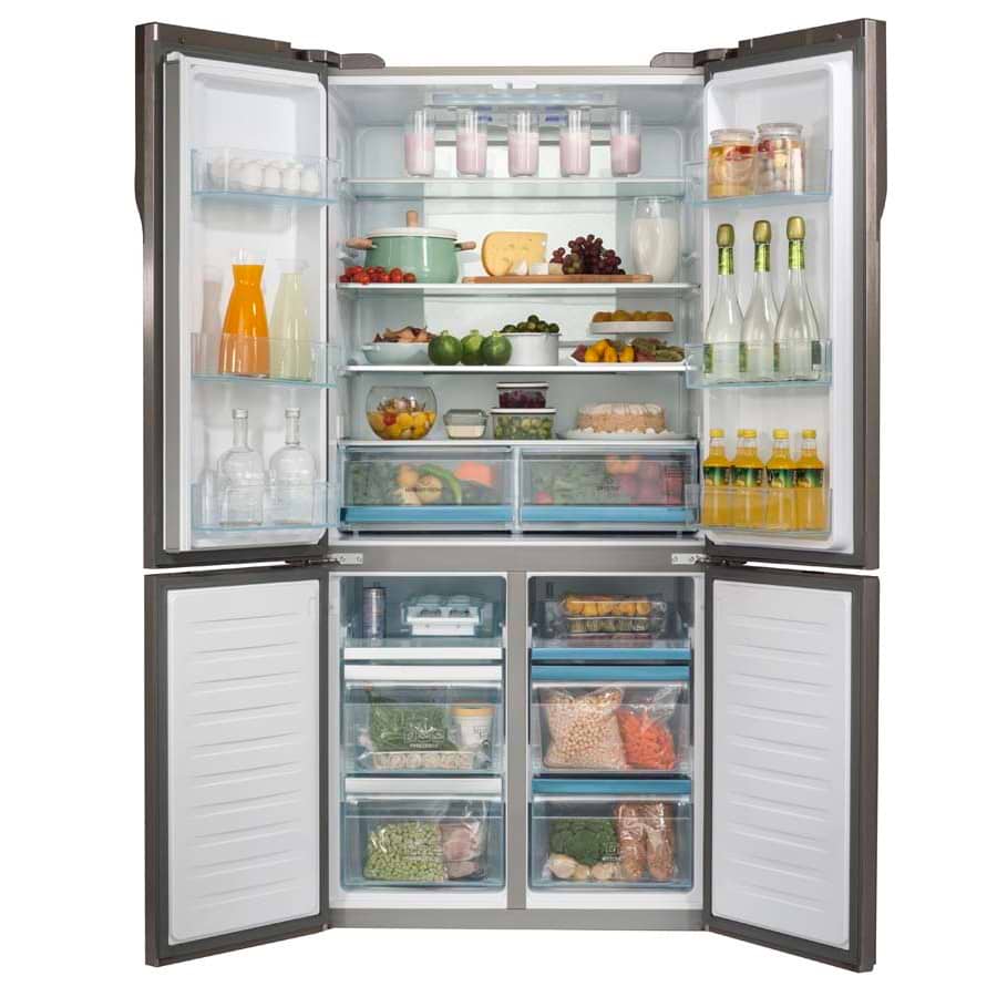 מקרר 4 דלתות דגם HRF6200FB זכוכית שחורה Haier | אחריות ניופאן יבואן רשמי