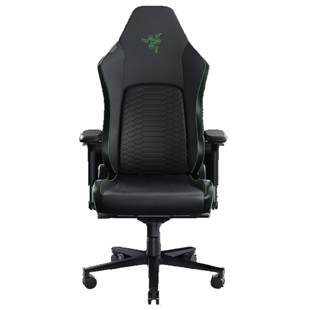 כיסא גיימינג עור Razer Iskur V2 - צבע שחור וירוק שלוש שנות אחריות ע