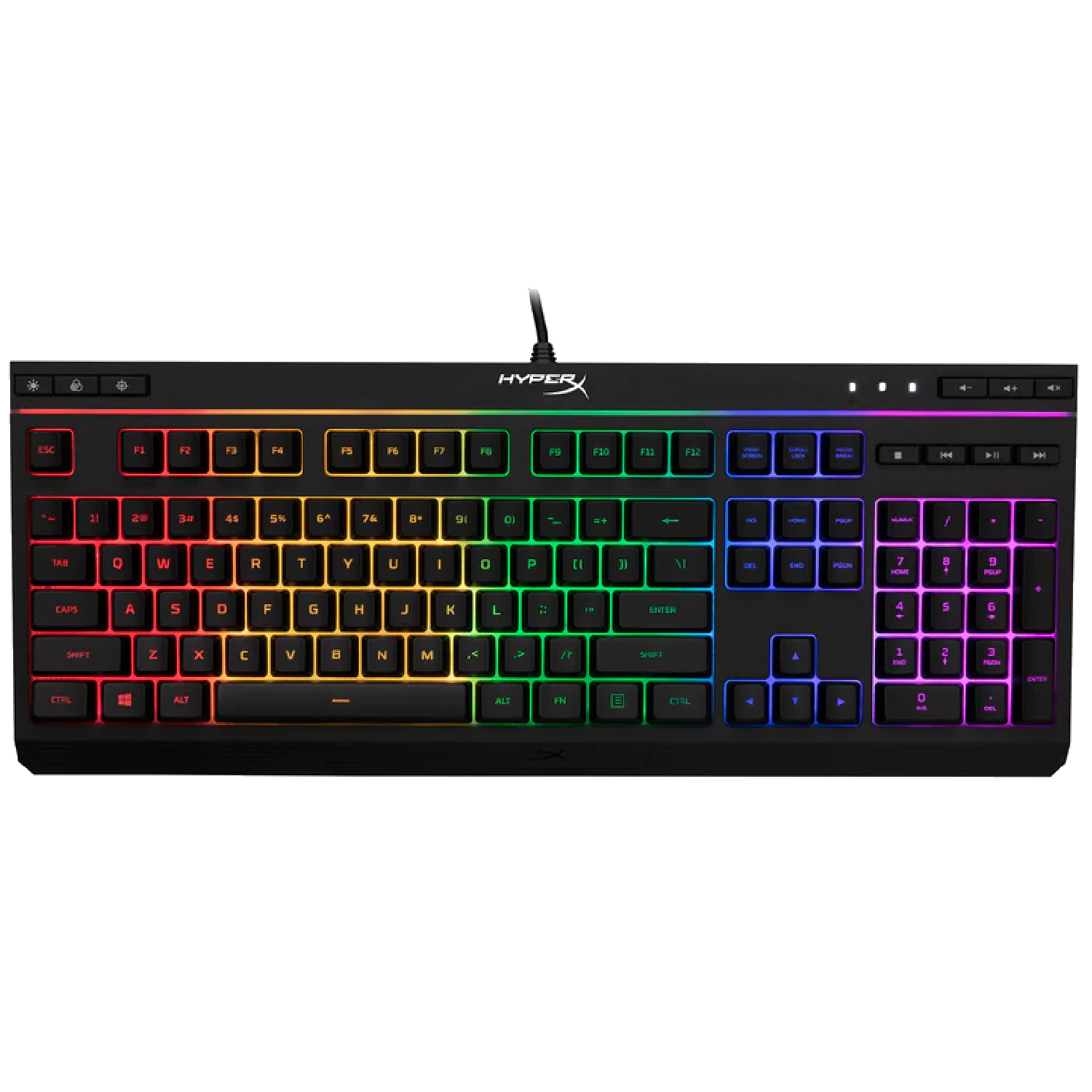 מקלדת גיימינג חוטית HyperX Alloy Core RGB - צבע שחור שנתיים אחריות ע