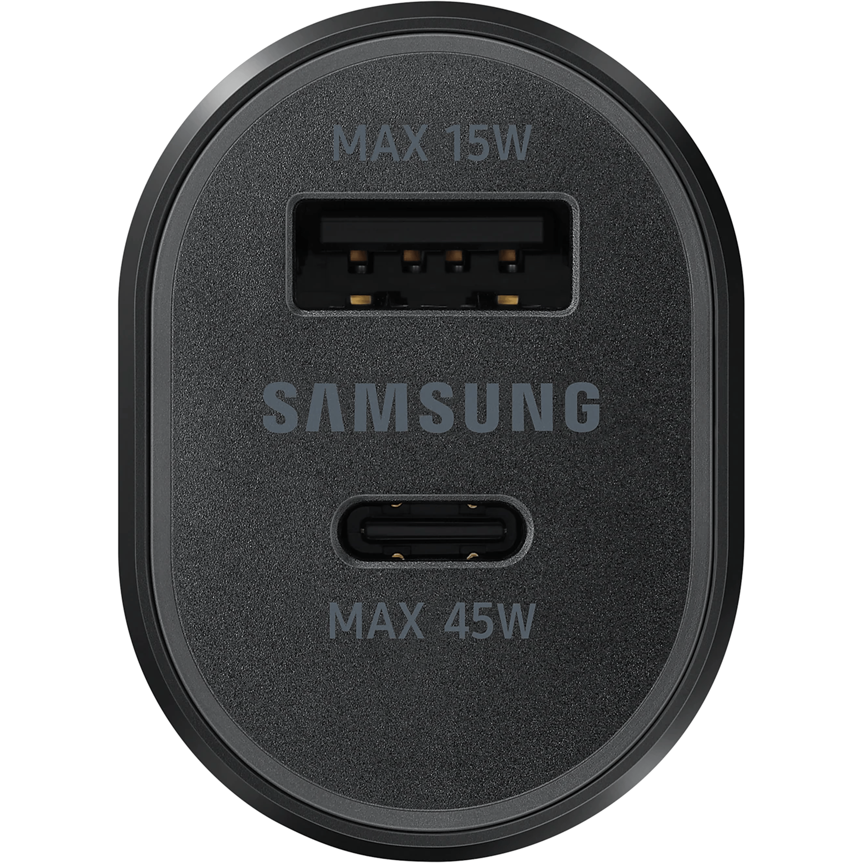 מטען כפול מקורי לרכב Samsung 45W+15W - צבע שחור שנה אחריות ע