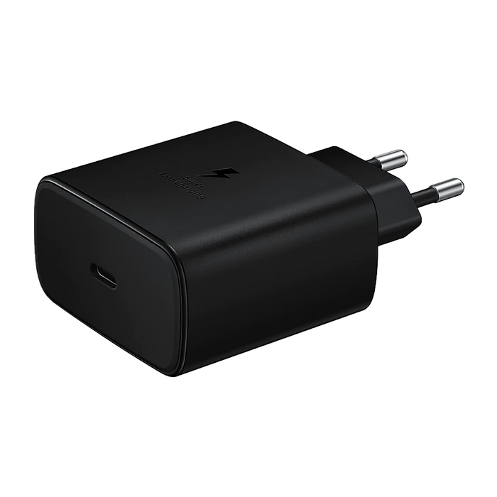 מטען קיר מקורי Samsung 45W USB Type-C ל-USB Type-C - צבע שחור שנה אחריות עי היבואן הרשמי
