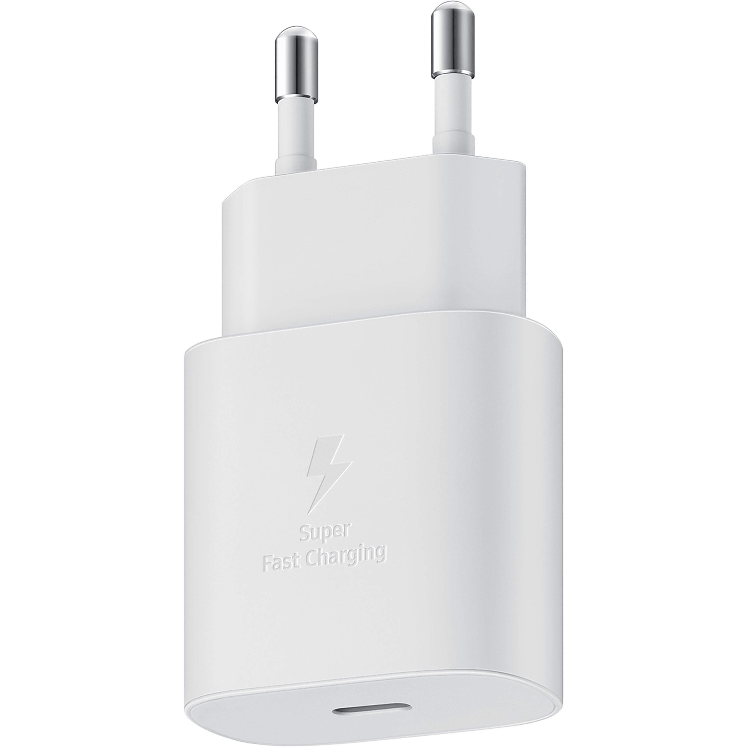 ראש מטען מקורי לטעינה מהירה Samsung 25W Charger Type C - צבע לבן שנה אחריות ע