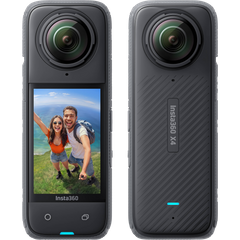 מצלמת אקסטרים 360° Insta360 X4 8K - צבע שחור שנה אחריות ע"י היבואן הרשמי