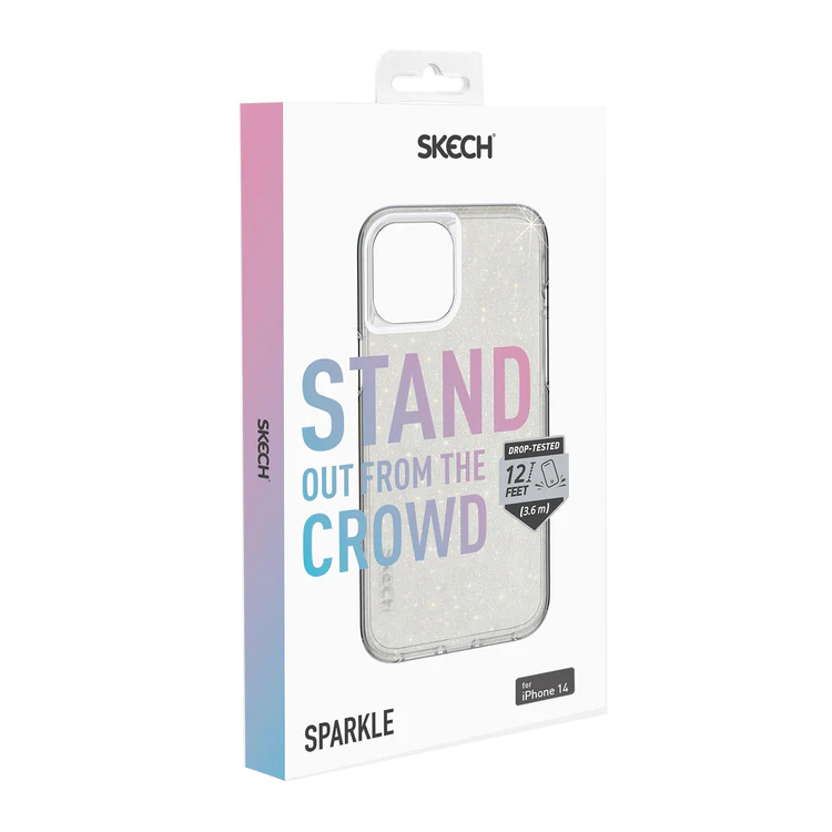 כיסוי Skech לסמארטפון Apple iPhone 14 דגם Matrix - נצנץ שקוף שנה אחריות ע