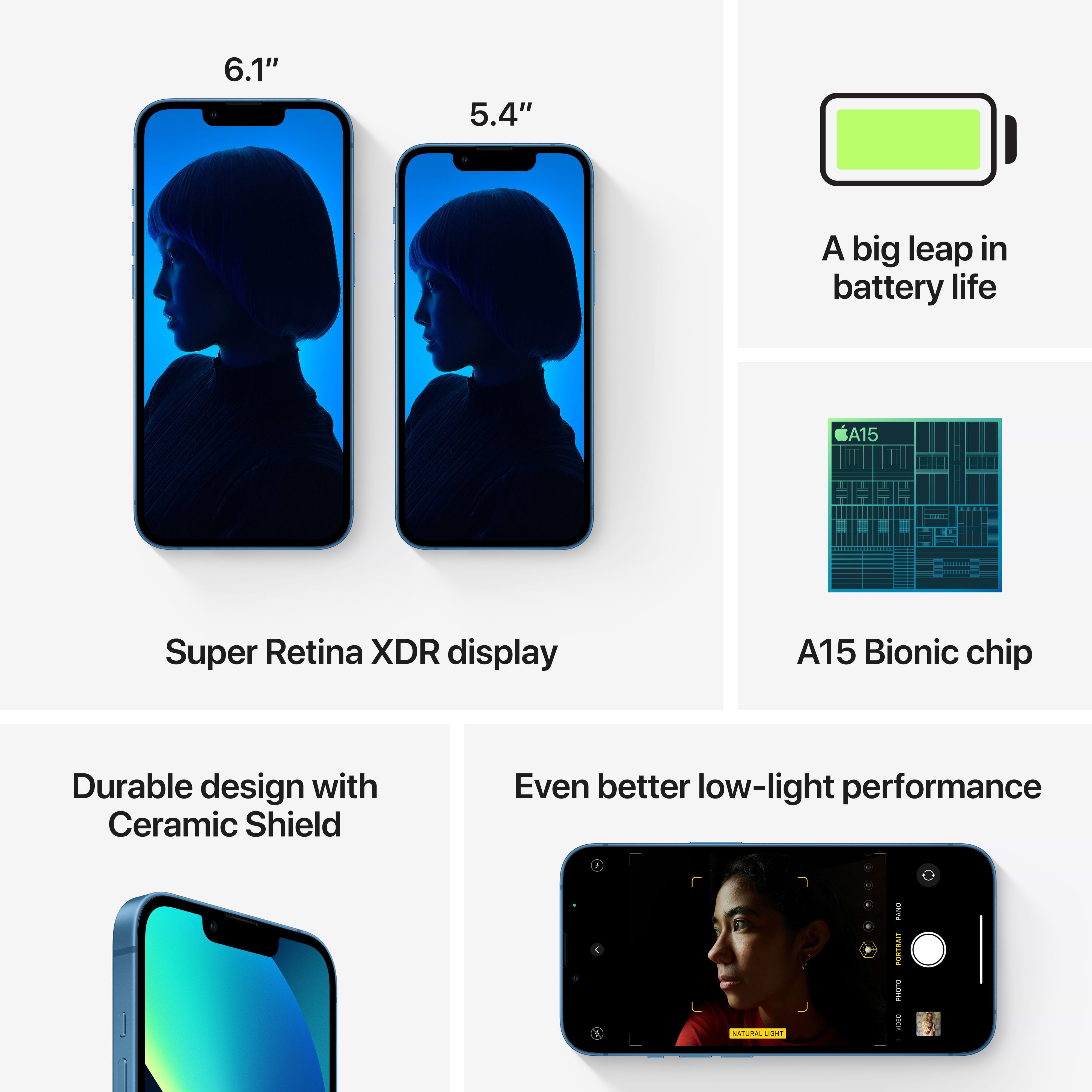סמארטפון Apple iPhone 13 512GB - צבע כחול שנה אחריות ע