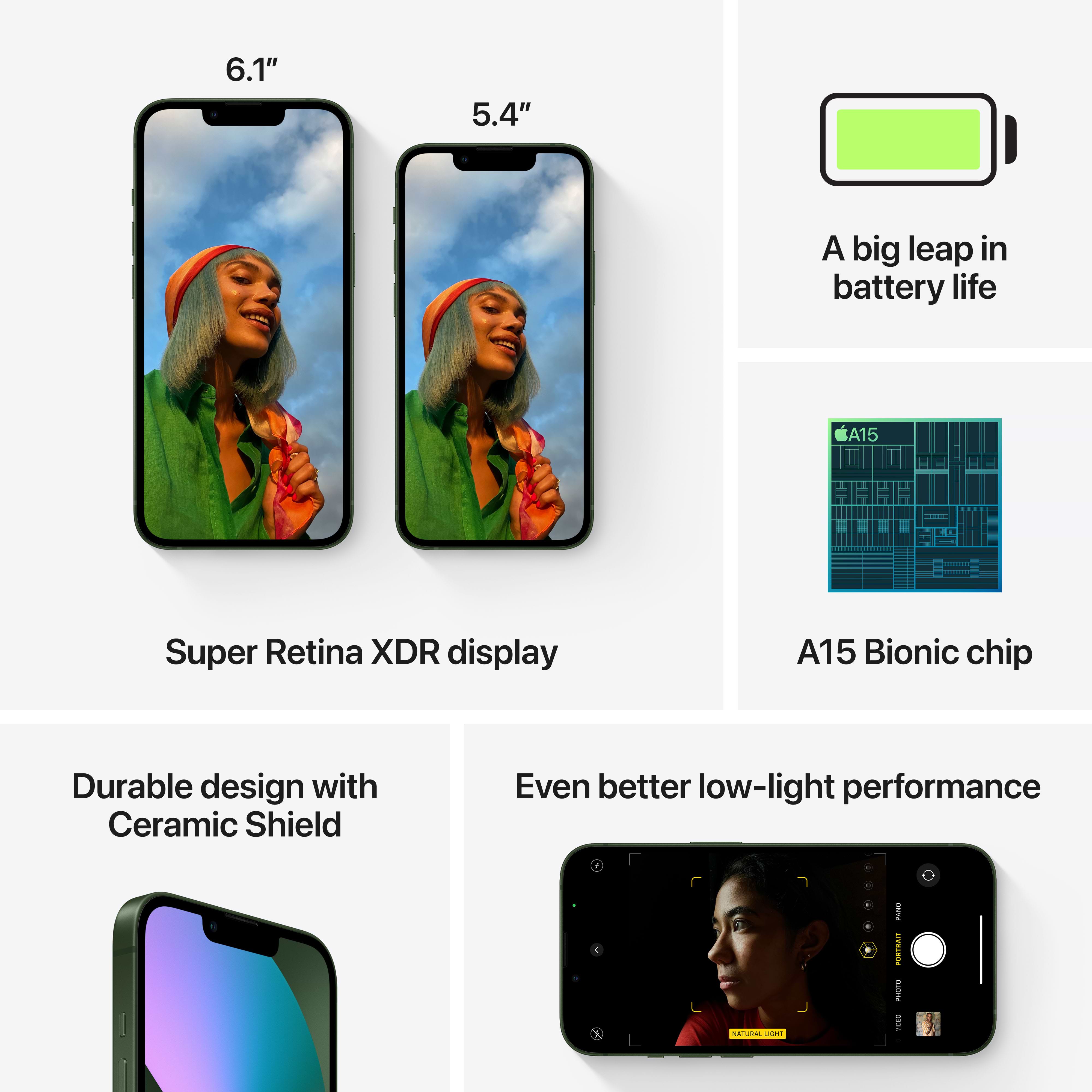 סמארטפון Apple iPhone 13 512GB - צבע ירוק שנה אחריות ע