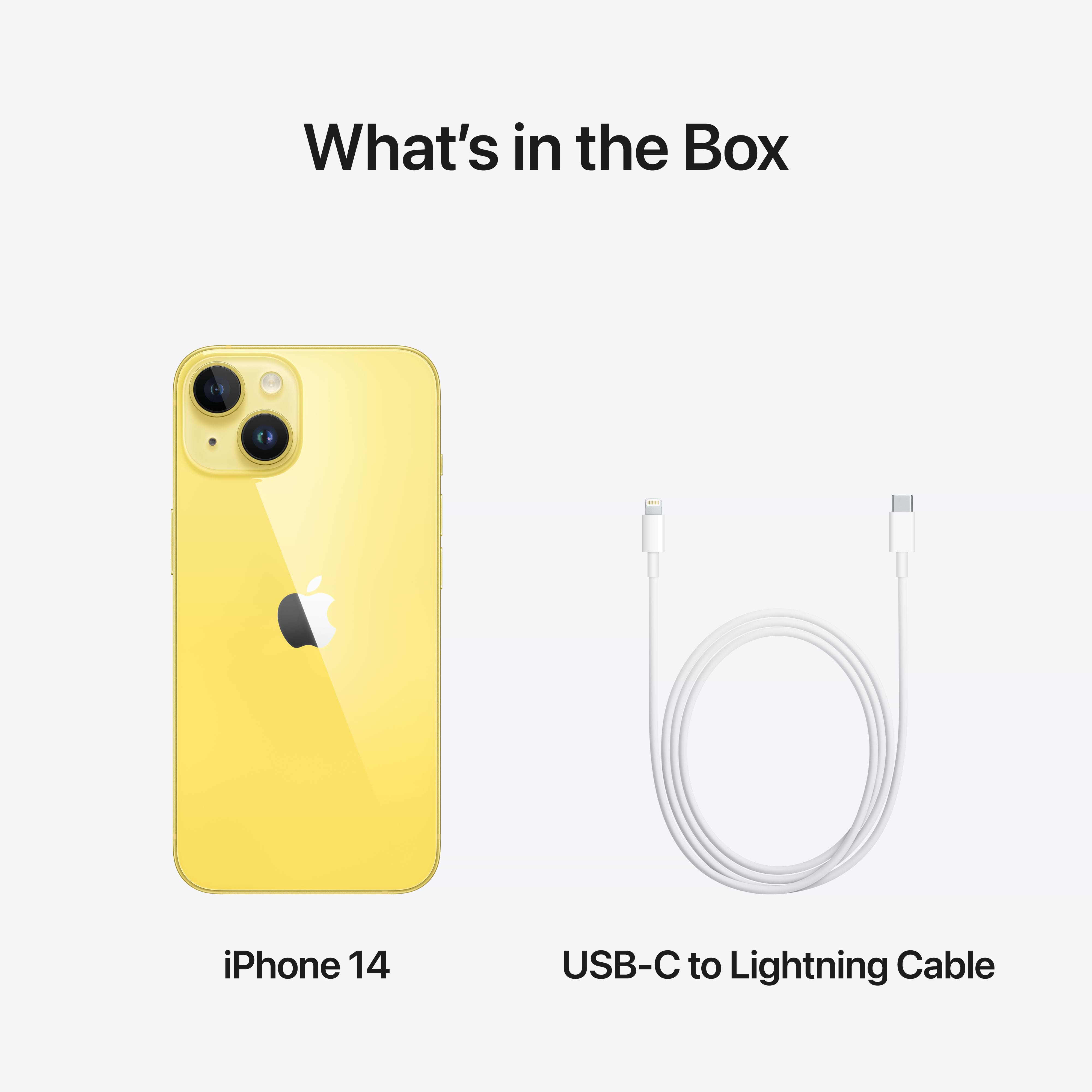 טלפון סלולרי Apple iPhone 14 512GB -  צבע צהוב שנה אחריות ע