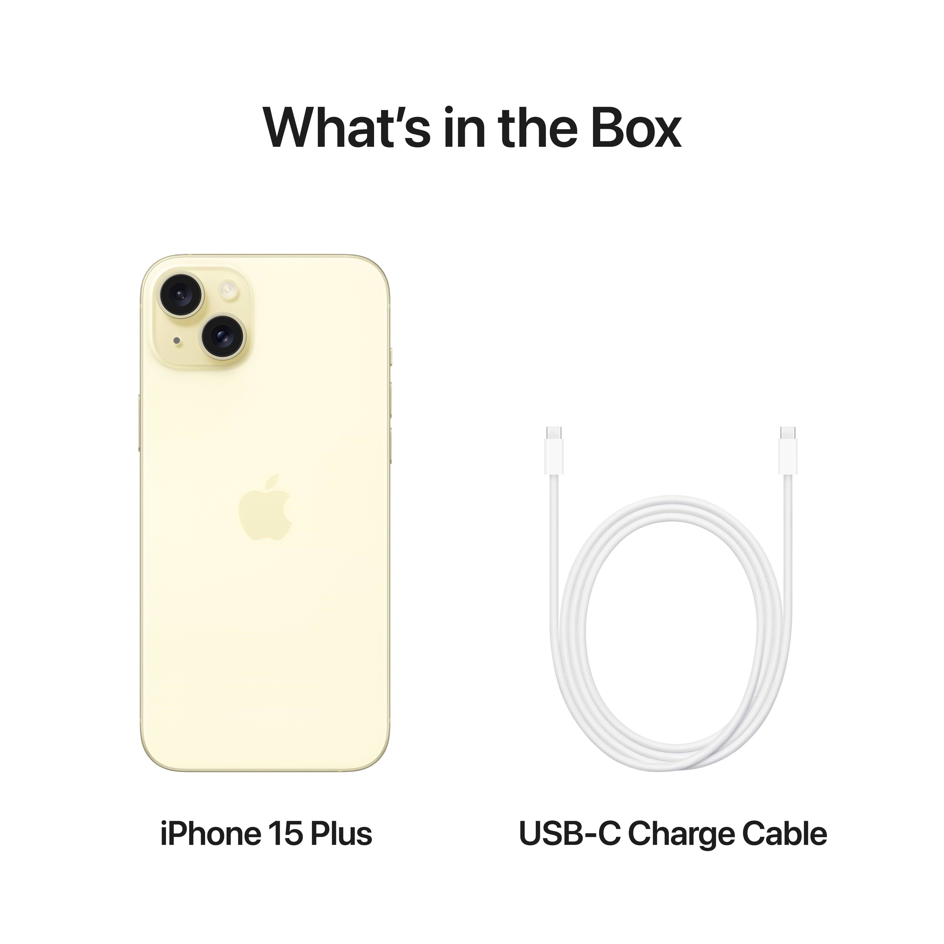 סמארטפון Apple iPhone 15 Plus 256GB - צבע צהוב שנה אחריות ע״י היבואן הרשמי 