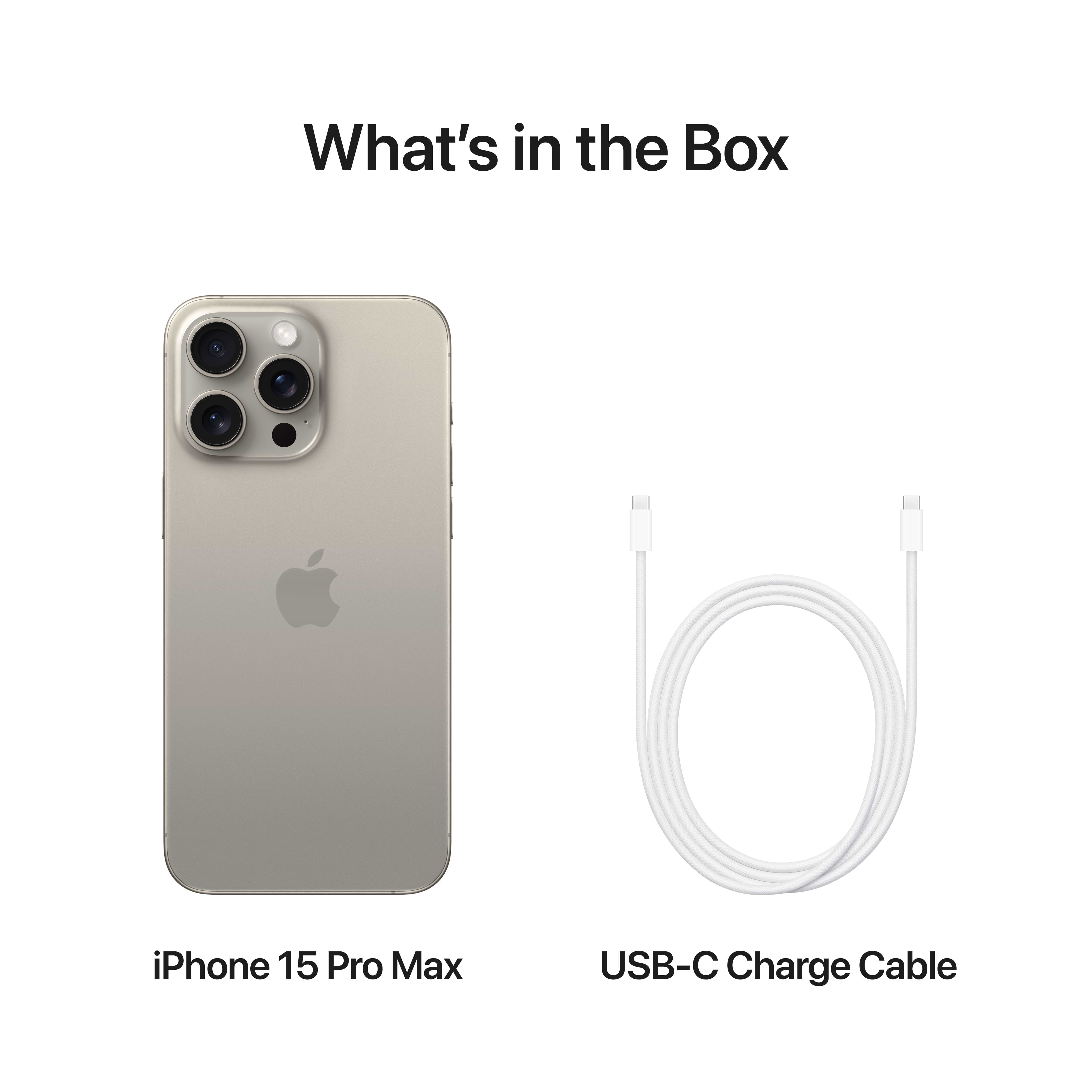 סמארטפון Apple iPhone 15 Pro Max 512GB - צבע טיטניום טבעי שנה אחריות ע״י היבואן הרשמי 