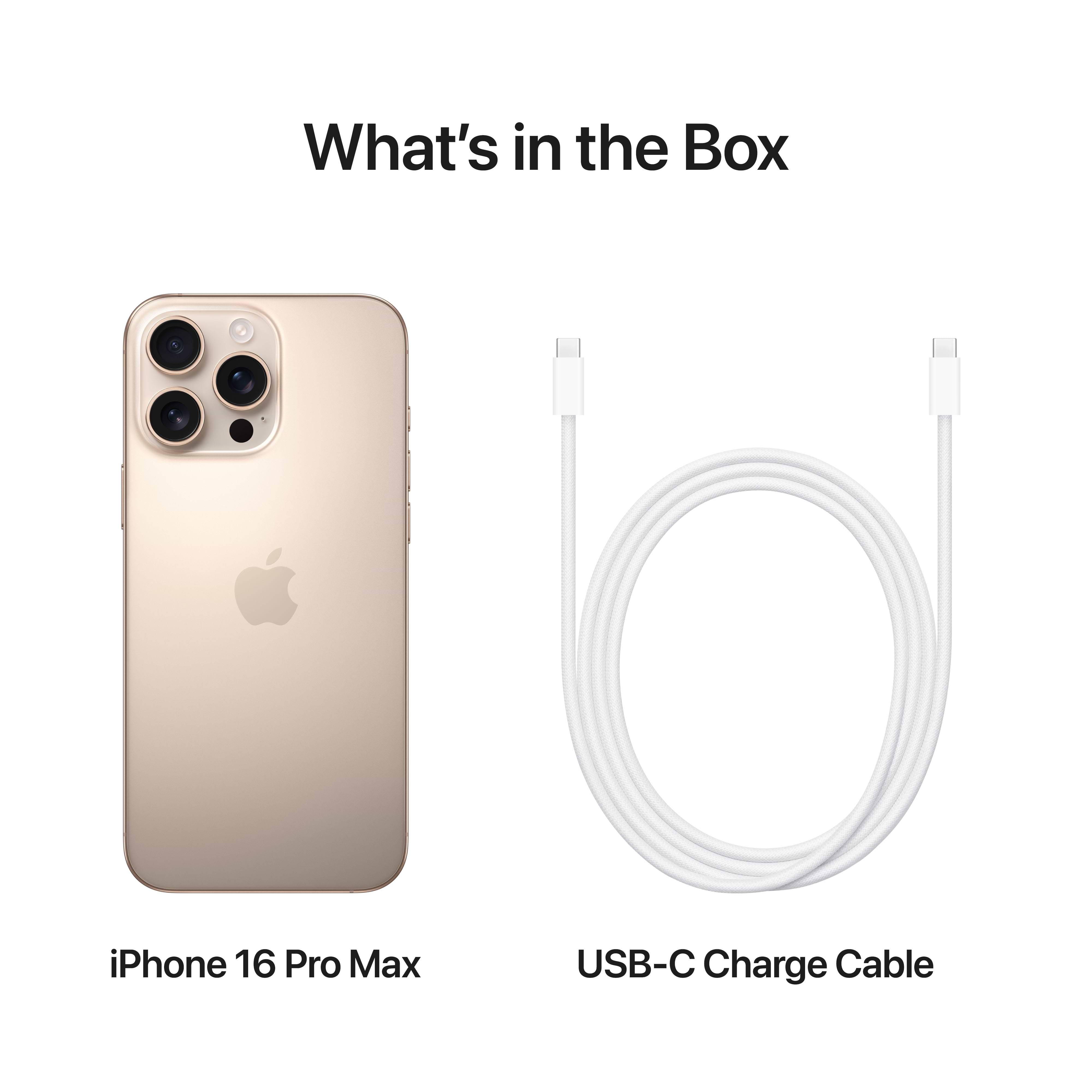 סמארטפון Apple iPhone 16 Pro Max 256GB - צבע טיטניום מדברי שנה אחריות ע״י היבואן הרשמי