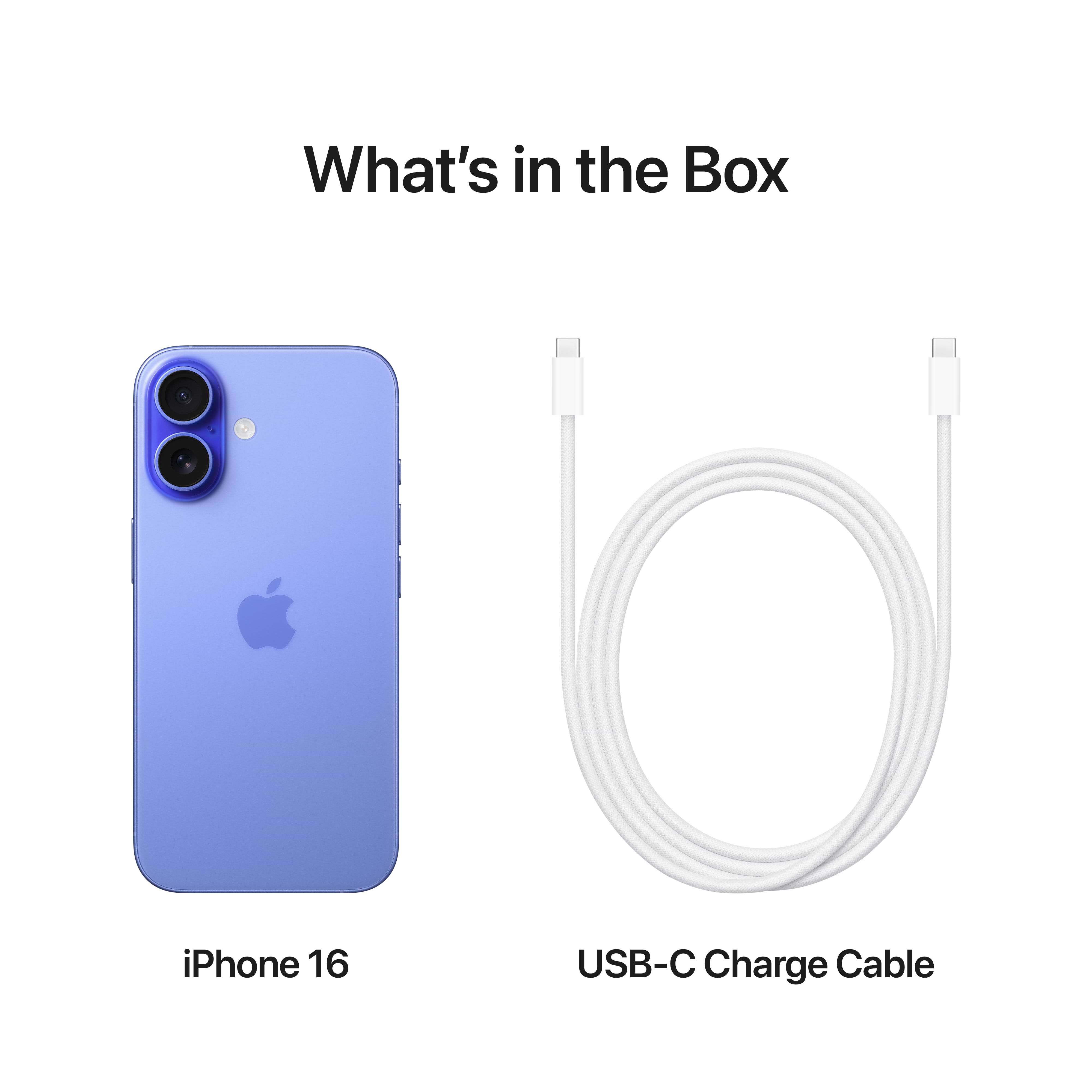 טלפון סלולרי Apple iPhone 16 128GB - צבע כחול עמוק שנה אחריות ע״י היבואן הרשמי