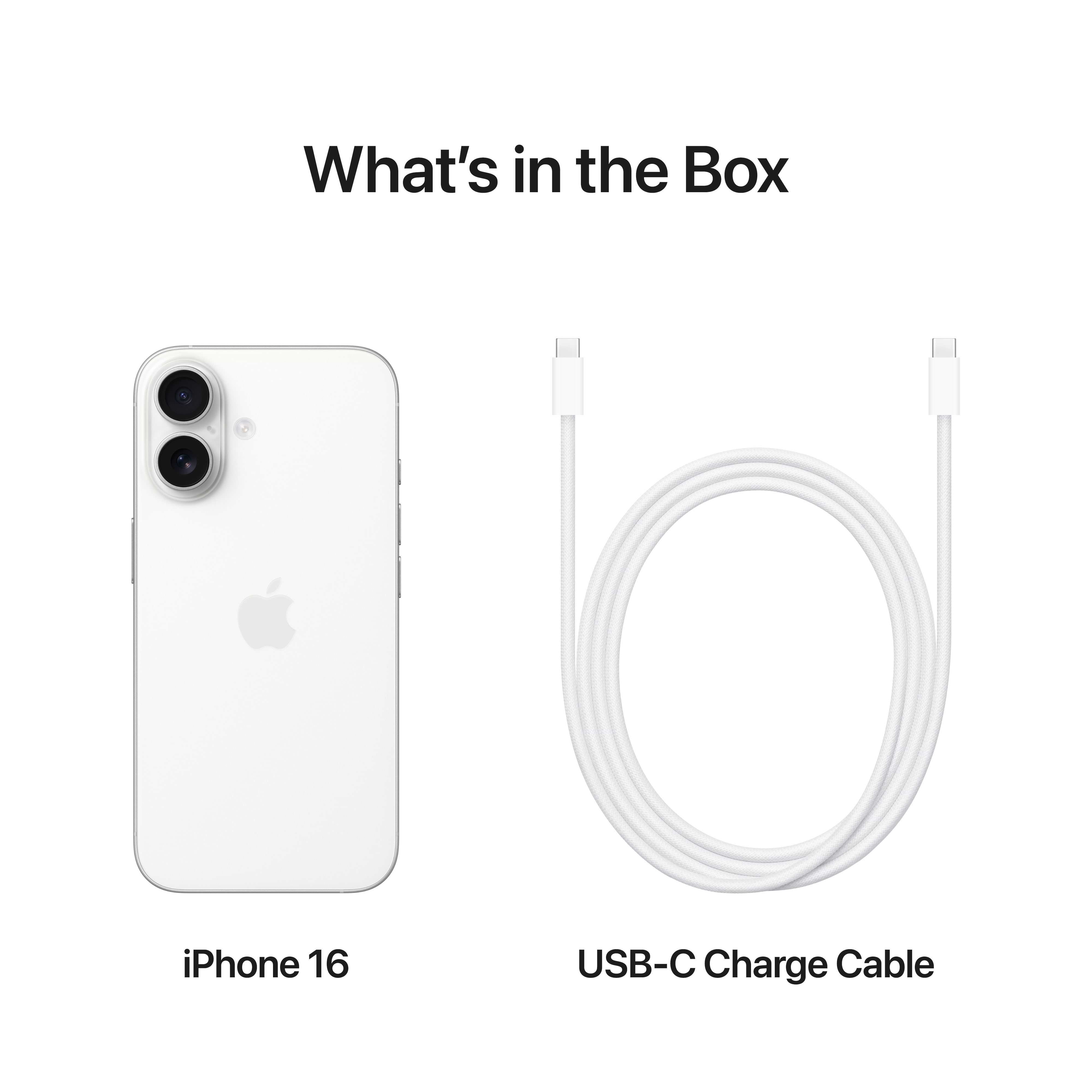 טלפון סלולרי Apple iPhone 16 128GB - צבע לבן שנה אחריות ע״י היבואן הרשמי