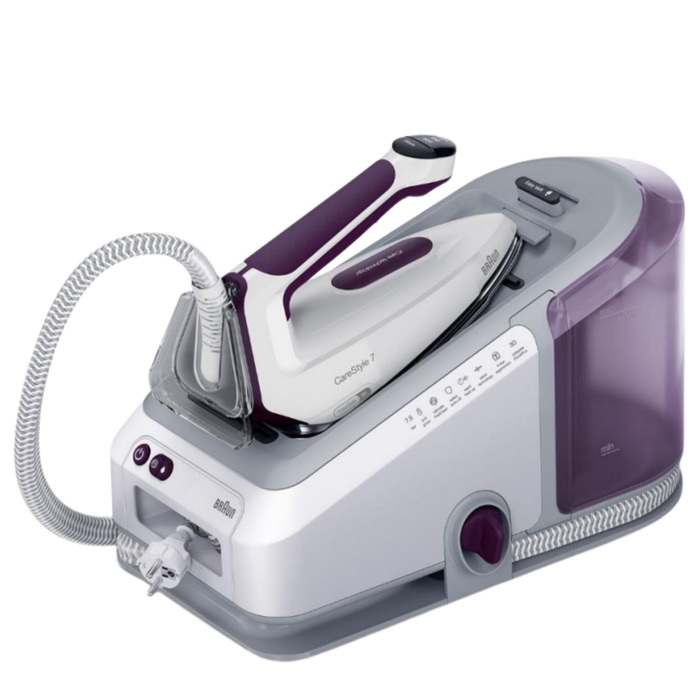 מגהץ קיטור בנפח 2 ליטר Braun IS7266VI - צבע לבן משולב סגול שנתיים אחריות עי היבואן הרשמי 
