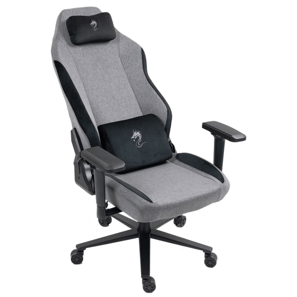 כיסא גיימינג בד Dragon Alpine D.C - צבע אפור ושחור שנה אחריות ע״י היבואן רשמי