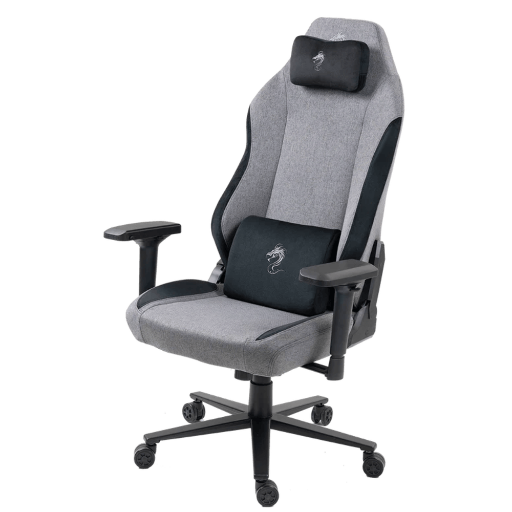 כיסא גיימינג בד Dragon Alpine D.C - צבע אפור ושחור שנה אחריות ע״י היבואן רשמי