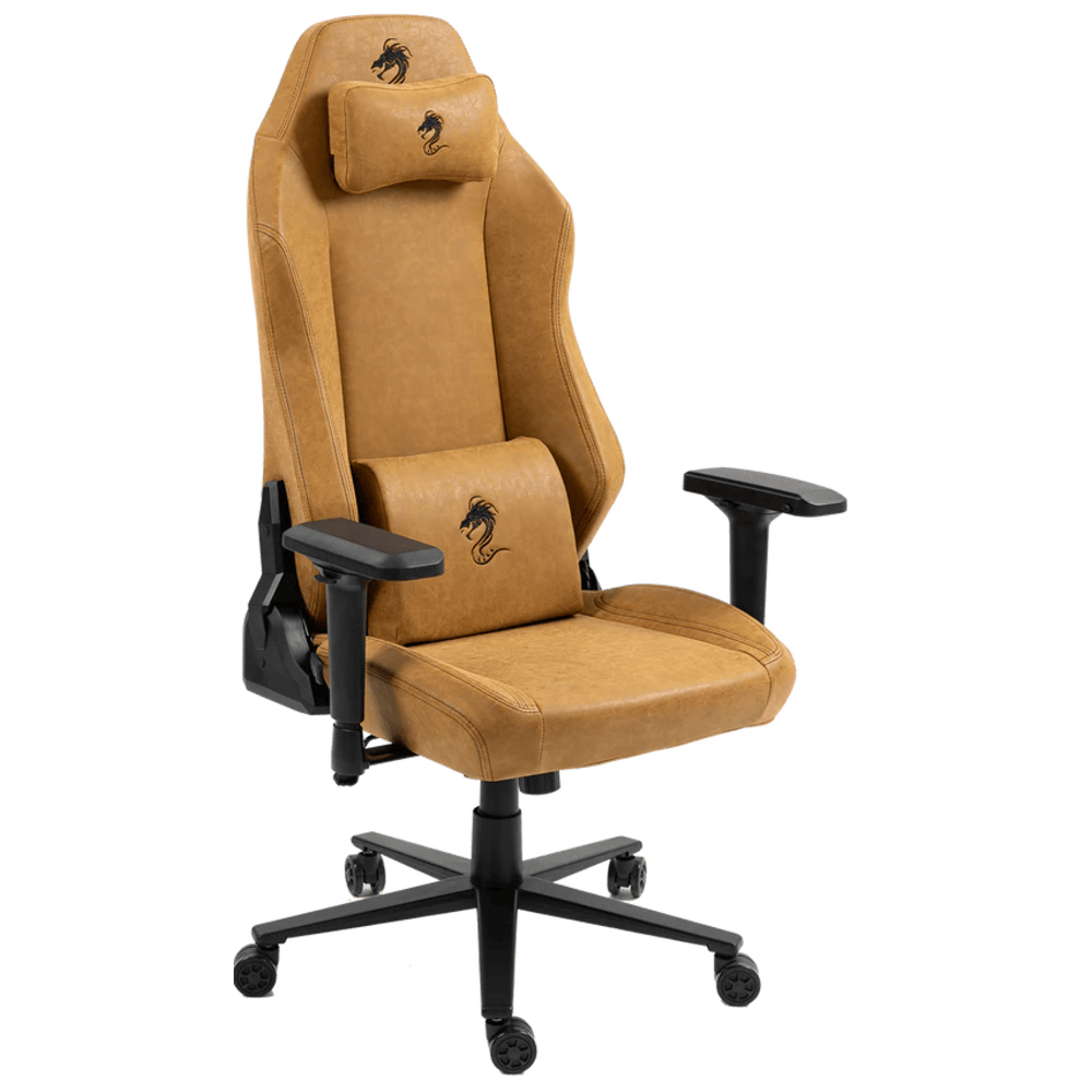 כיסא גיימינג דמוי עור Dragon Alpine D.C - צבע Bronze Brown שנה אחריות ע״י היבואן רשמי