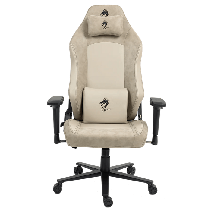 כיסא גיימינג דמוי עור Dragon Alpine D.C - צבע Duble Beige שנה אחריות ע״י היבואן רשמי