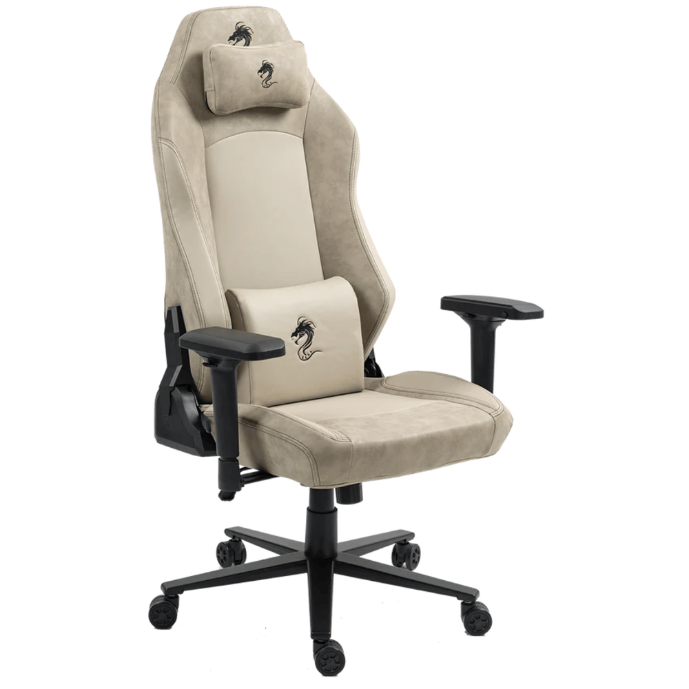 כיסא גיימינג דמוי עור Dragon Alpine D.C - צבע Duble Beige שנה אחריות ע״י היבואן רשמי