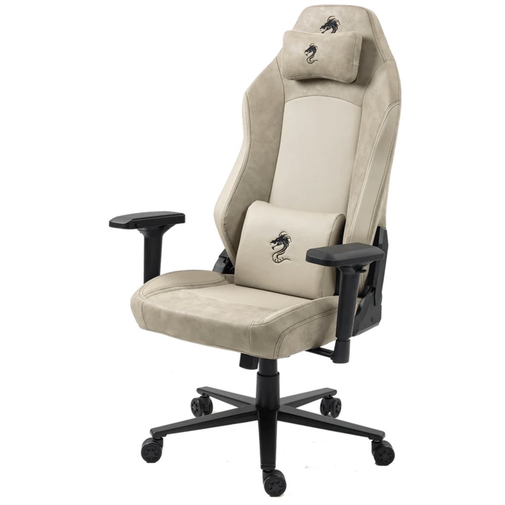 כיסא גיימינג דמוי עור Dragon Alpine D.C - צבע Duble Beige שנה אחריות ע״י היבואן רשמי