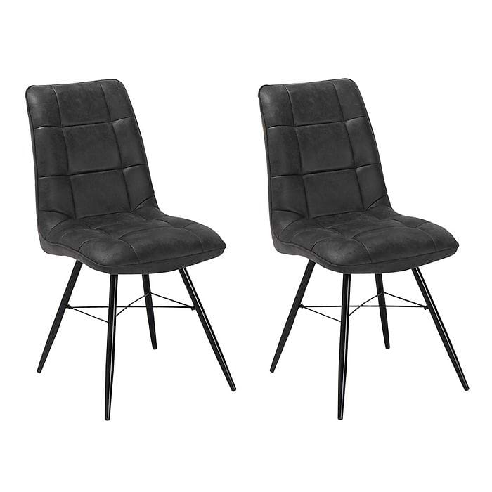 זוג כסאות אוכל קרול שחור HOME DECOR