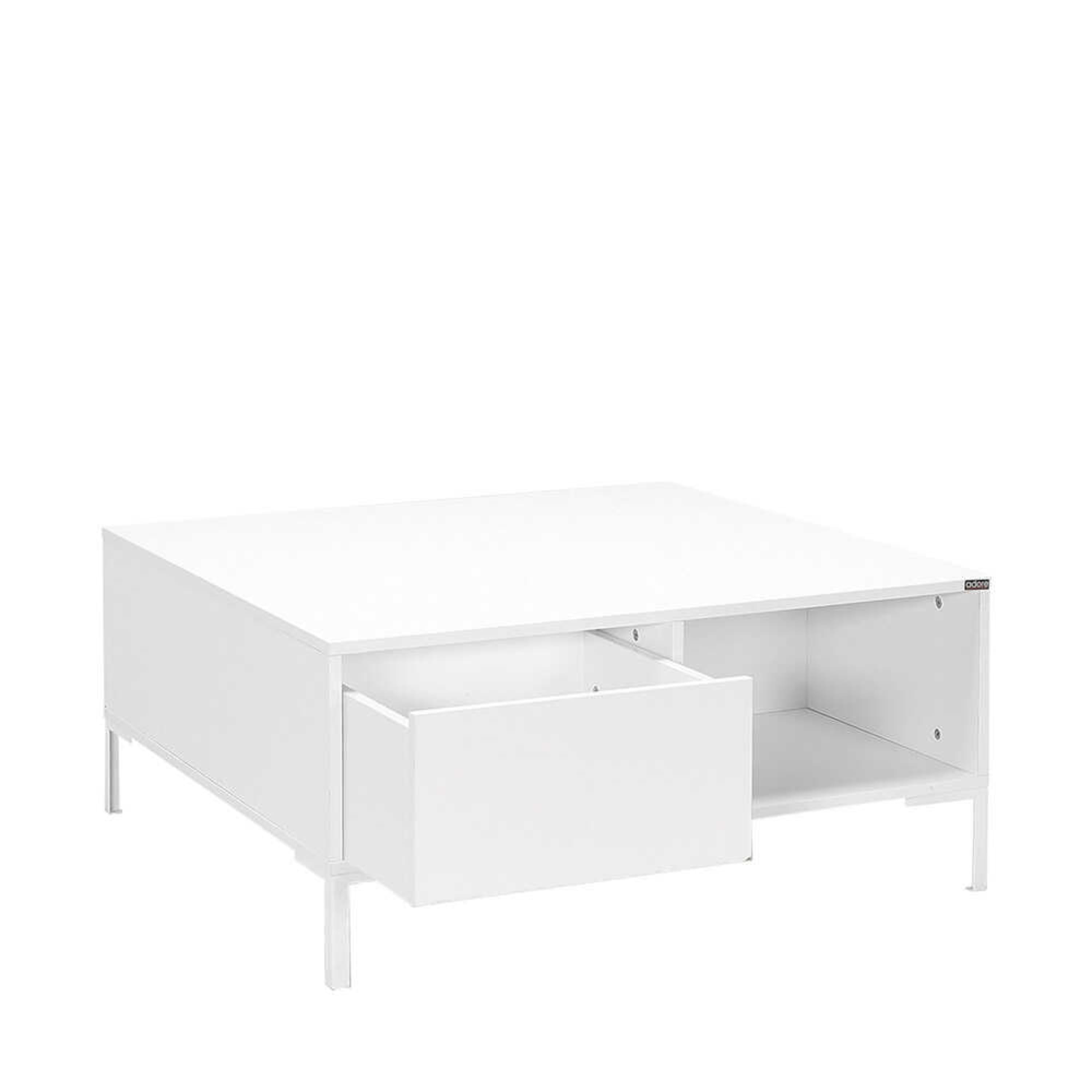 שולחן סלון עם מגירה צבע לבן דגם Homax Kent SHP-660