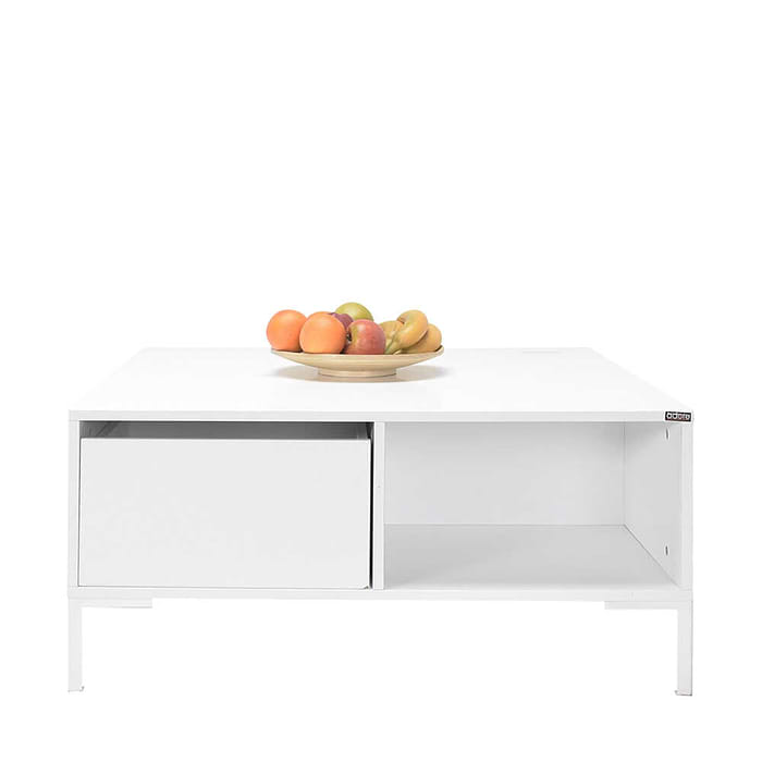 שולחן סלון עם מגירה צבע לבן דגם Homax Kent SHP-660